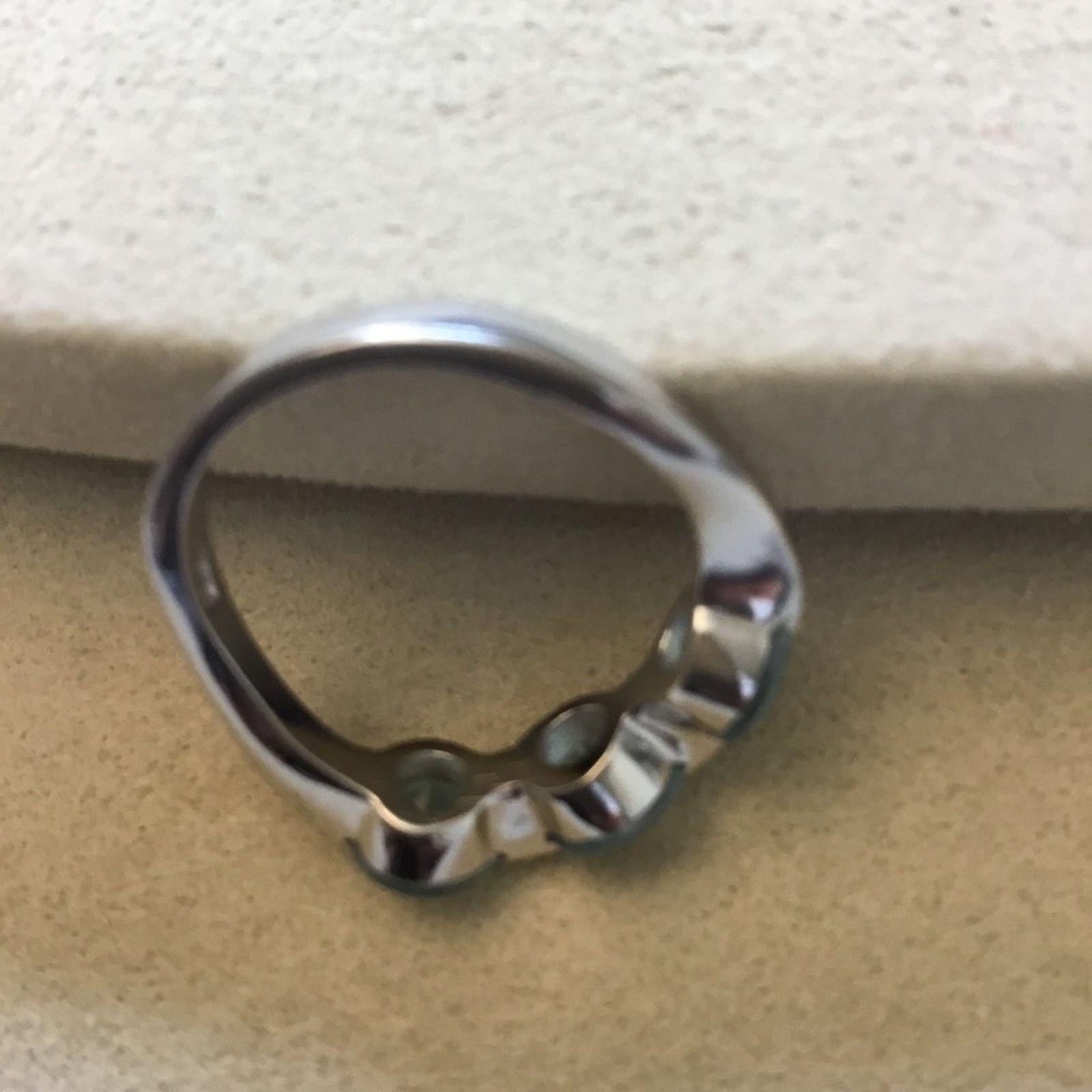 Other Sterling Silver Blue Trio Crystal Ring Size ONE SIZE - 5 Thumbnail