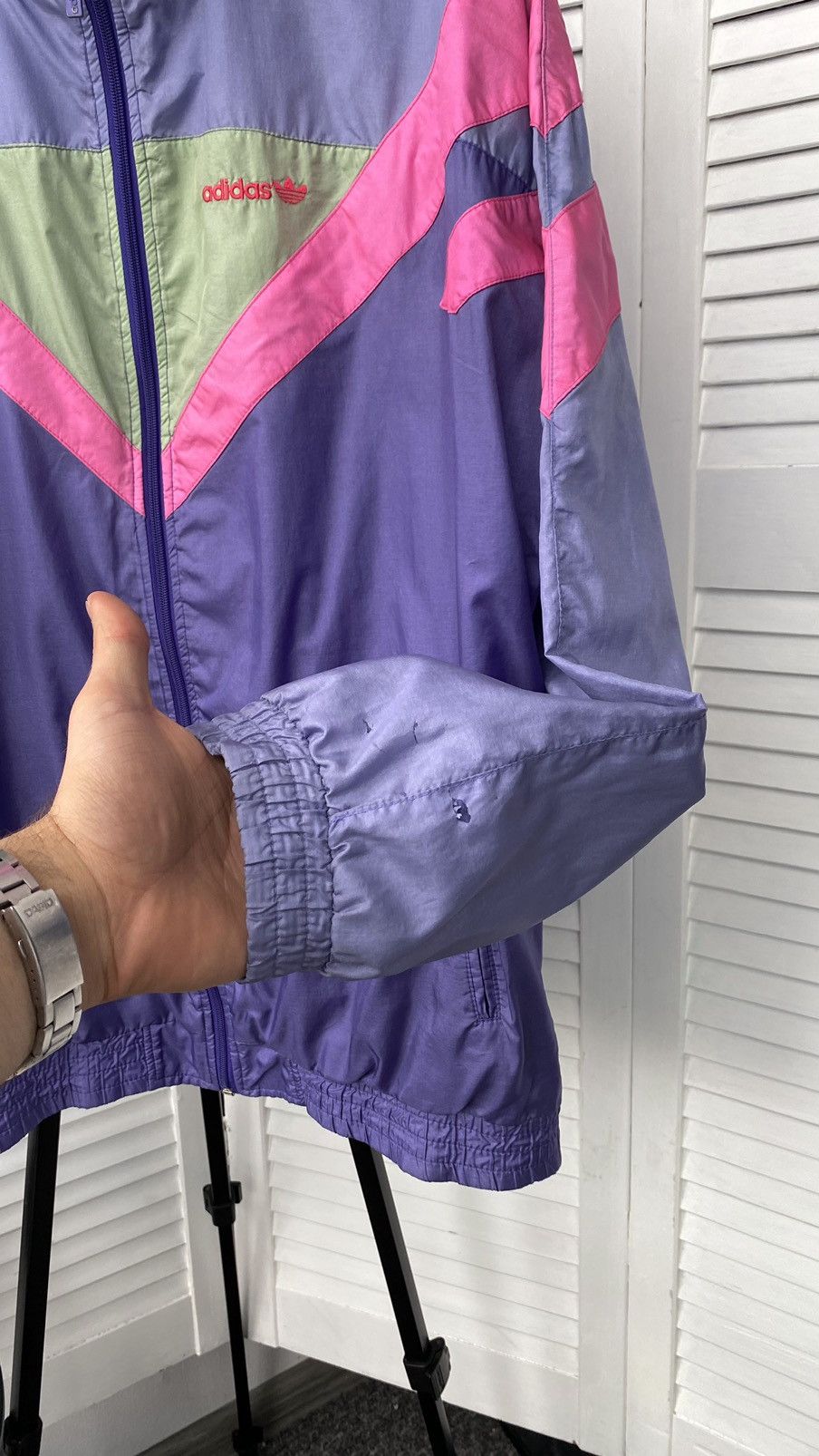 Adidas × Vintage Vintage Adidas Track Retro Jacket Nylon 90s Purple Size US M / EU 48-50 / 2 - 5 Thumbnail