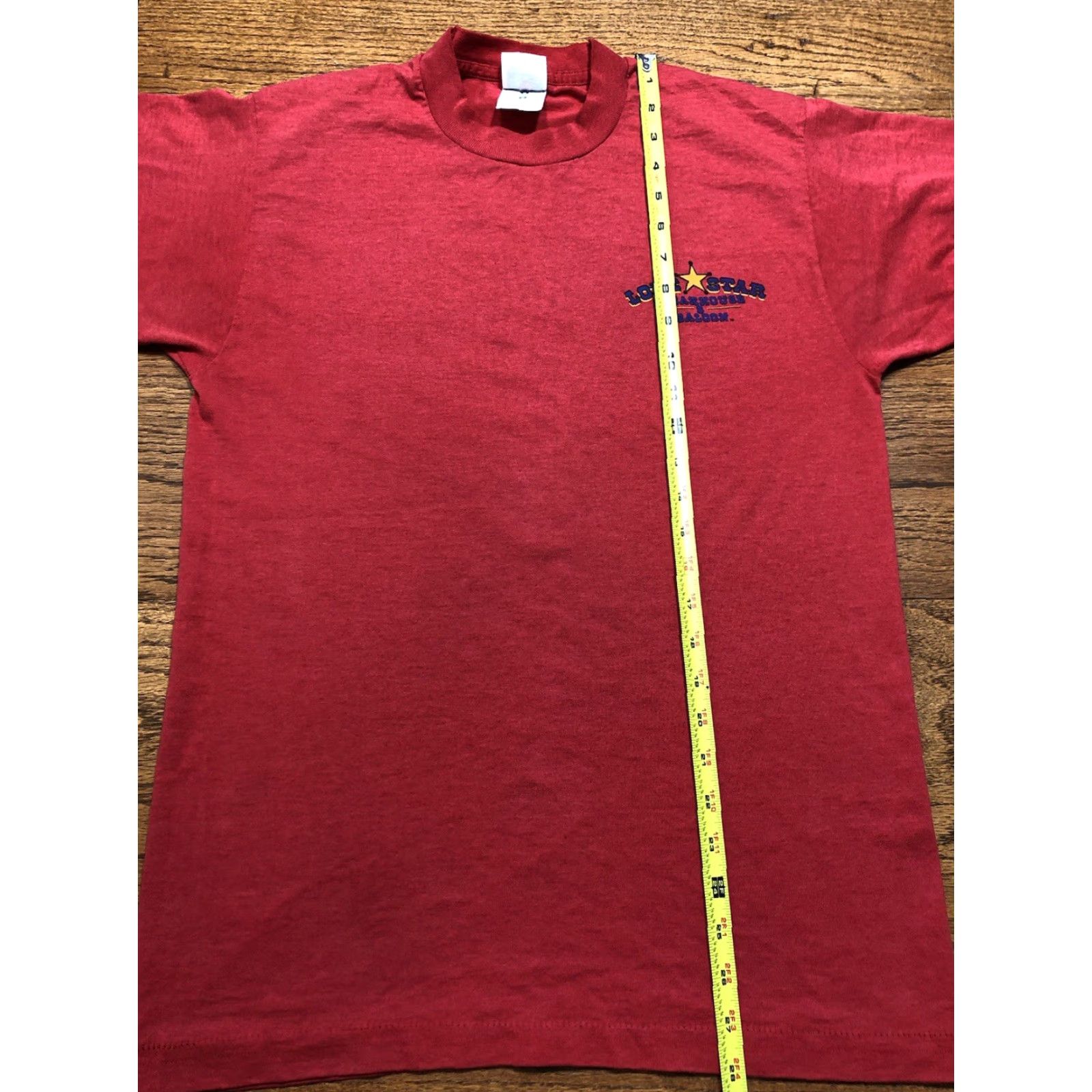 Fruit Of The Loom VINTAGE Lonestar Steakhouse & Saloon T Shirt Red Cotton Blend Men L Crew Neck Short Sleeve USA 90s Western Graphic Print Size US L / EU 52-54 / 3 - 7 Thumbnail