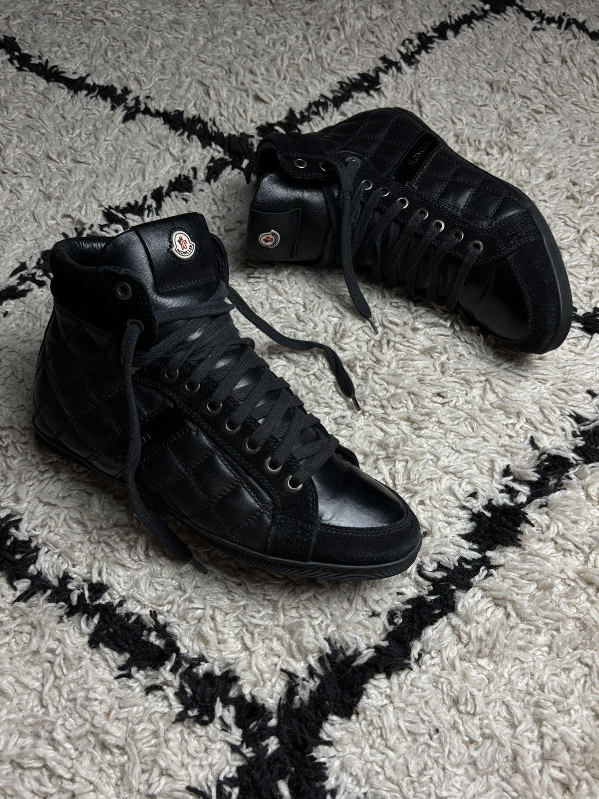 Moncler Moncler High Top Quilted Leather Shoes Sneakers Boots Size US 8 / IT 38 - 1 Thumbnail