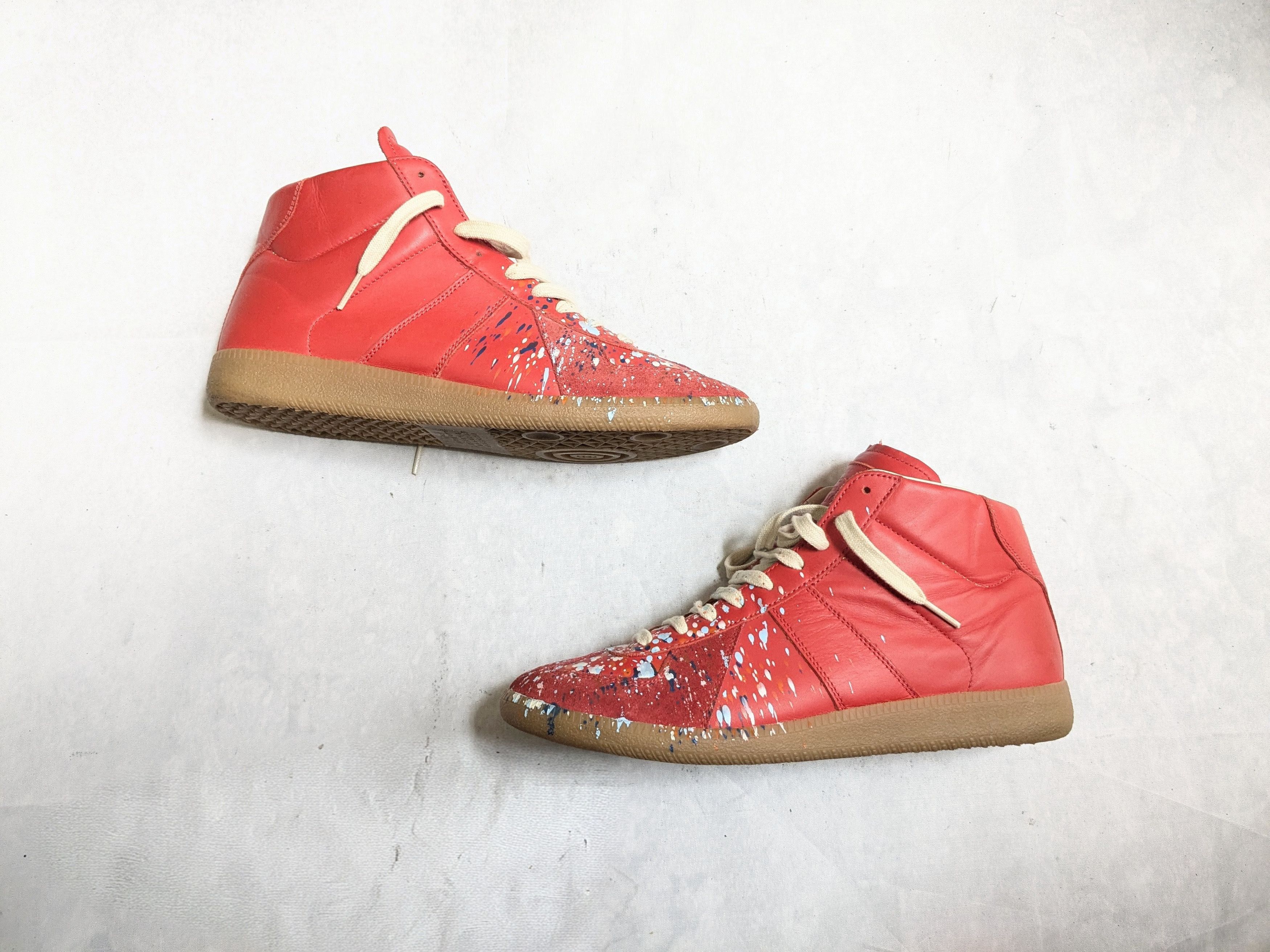 Maison Margiela Maison Margiela Replica GAT Red Paint Splatter 9 42 High Top Size US 9 / EU 42 - 1 Thumbnail