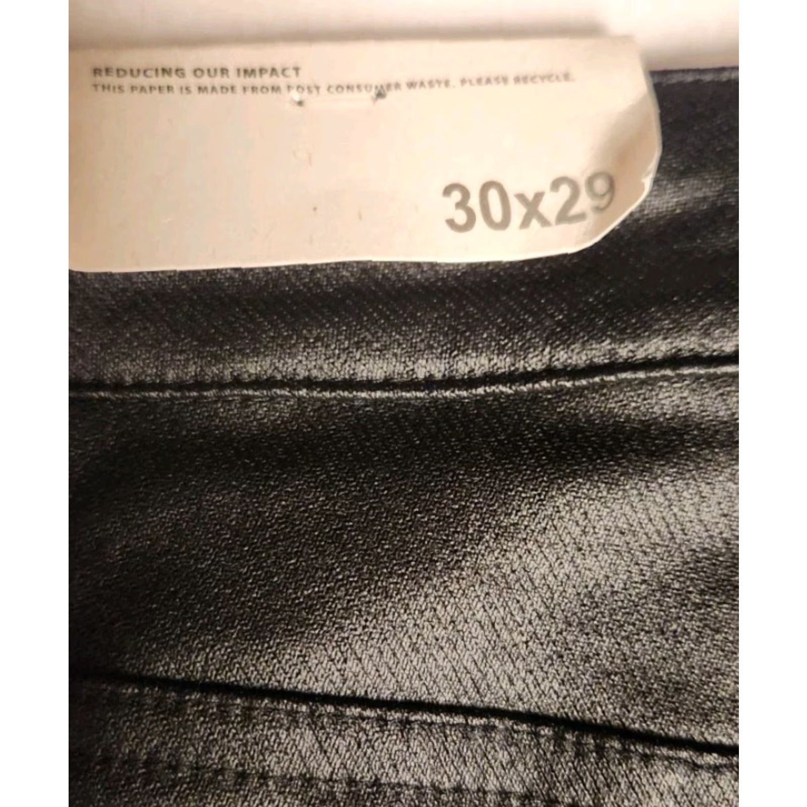 Vintage KanCan Pants Womens 30x29 Black Faux Leather Skinny High Rise Rayon NEW NWT Size 30" / US 8 / IT 44 - 7 Thumbnail