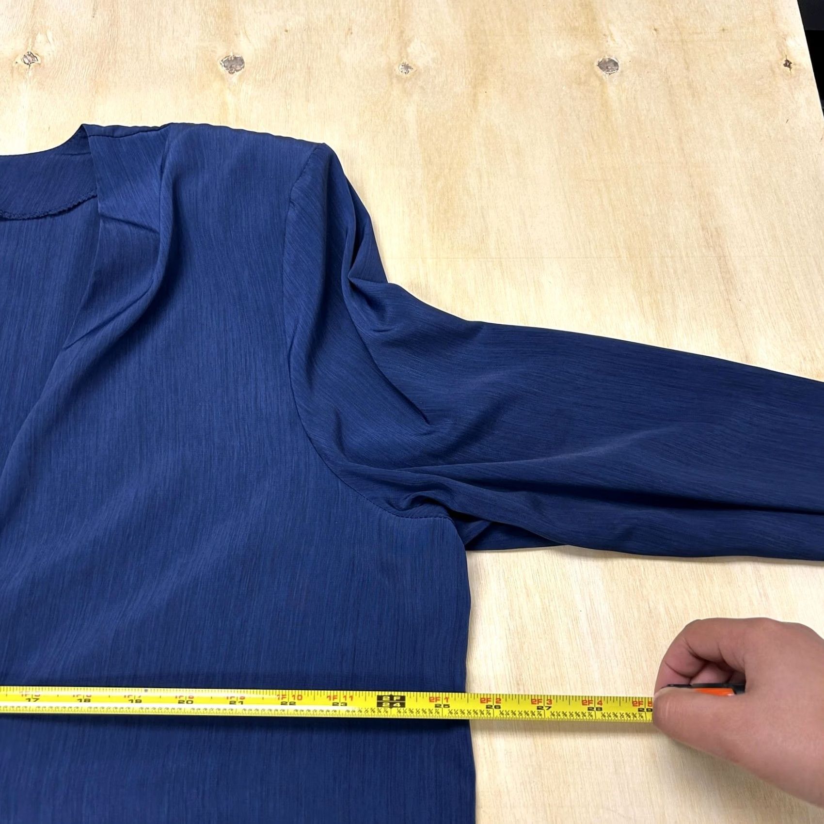 Vintage VINTAGE S.G. Sport Jacket Womens 1X Blue Crepe Button Front Unlined USA Size XL / US 12-14 / IT 48-50 - 6 Thumbnail