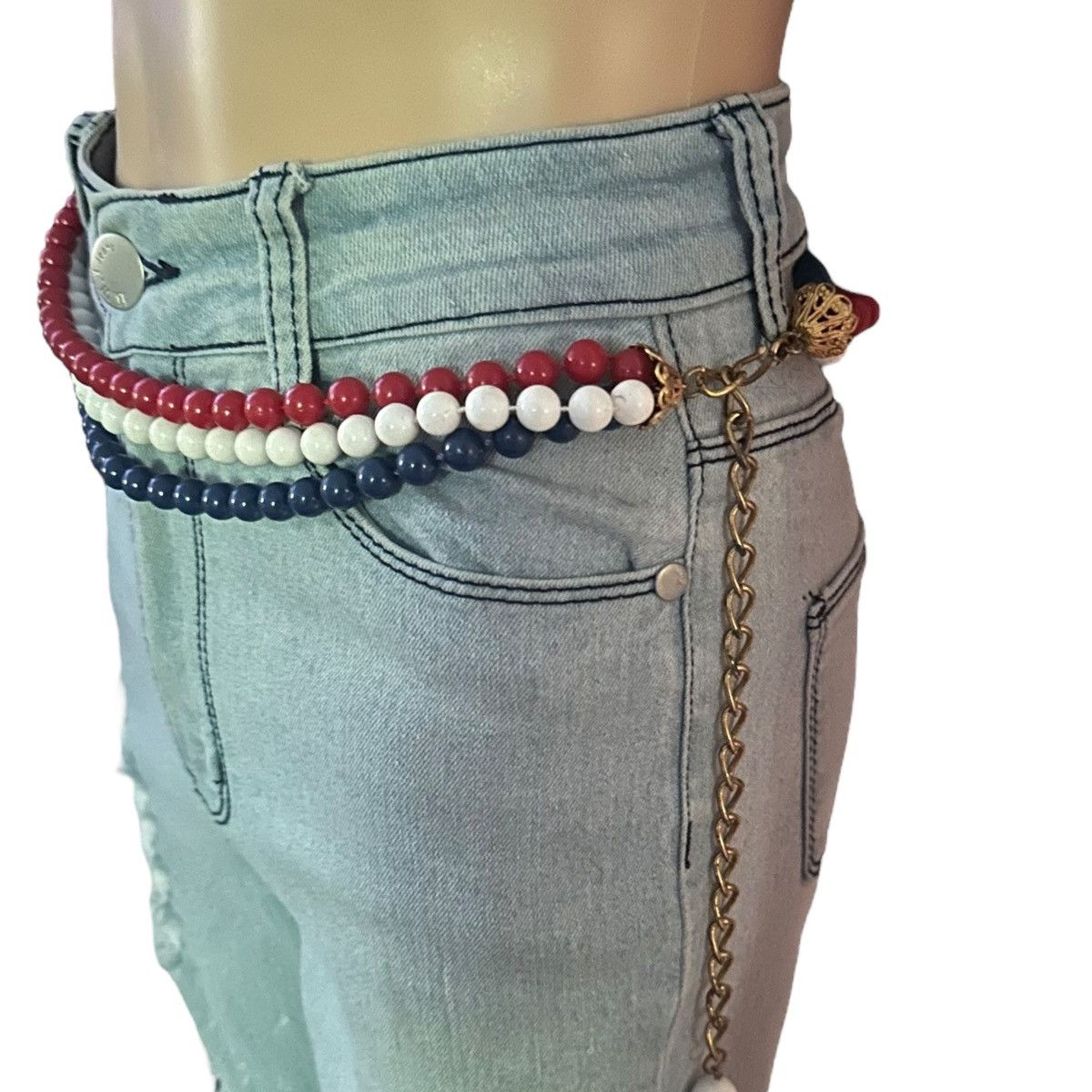Vintage Vintage patriotic bead necklace/belt Size ONE SIZE - 5 Thumbnail