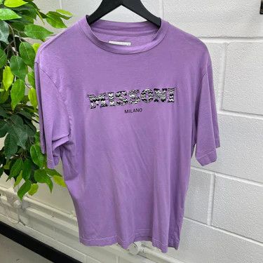 Missoni o1y0225 Logo Crewneck T-Shirt in Purple Size US XS / EU 42 / 0 - 5 Thumbnail