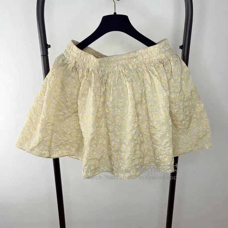 Valentino Yellow Floral Cotton Skirt .