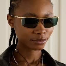 Fendi Fendi FE40141U 32E Sunglasses Gold Rectangle Frame Size ONE SIZE - 2 Thumbnail
