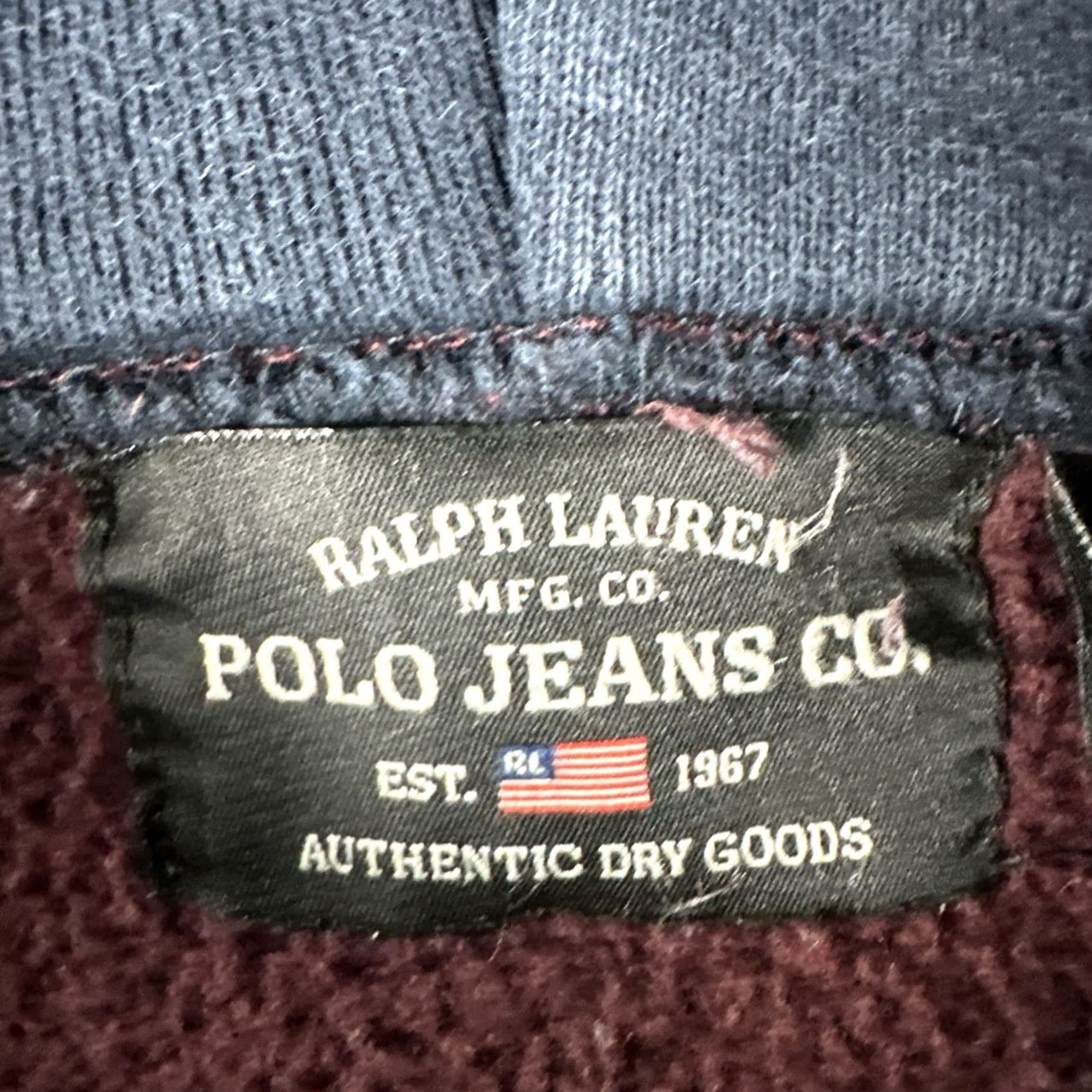 Polo Ralph Lauren VINTAGE Polo Ralph Lauren MFG Co. Polo Jeans Co. Hoodie XL Red Embroidered 90s Mens Size US XL / EU 56 / 4 - 7 Thumbnail