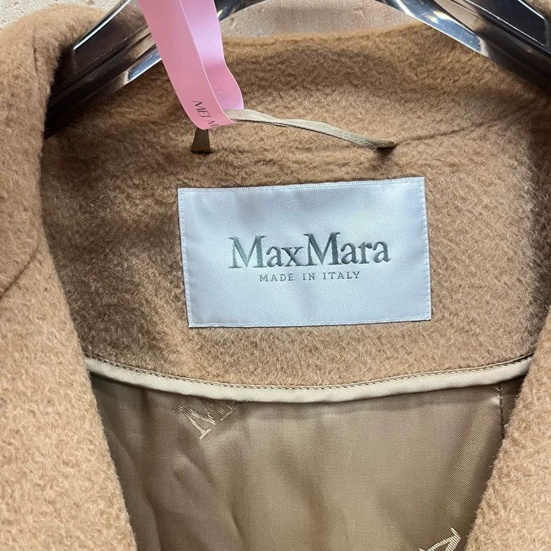 Max Mara Max Mara Camel Water Ripple Camel Fleece Belted Coat Size L / US 10 / IT 46 - 3 Thumbnail