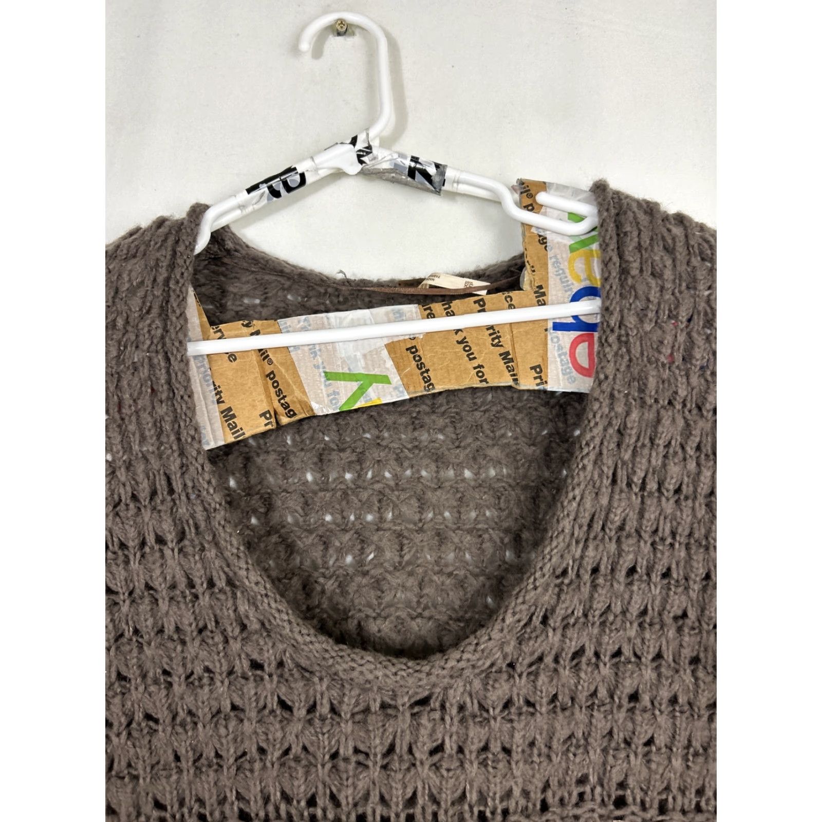 Free People Free People Brown Wool Blend Loose Chunky Knit Pullover Scoop Neck Sweater XS Size XS / US 0-2 / IT 36-38 - 4 Thumbnail