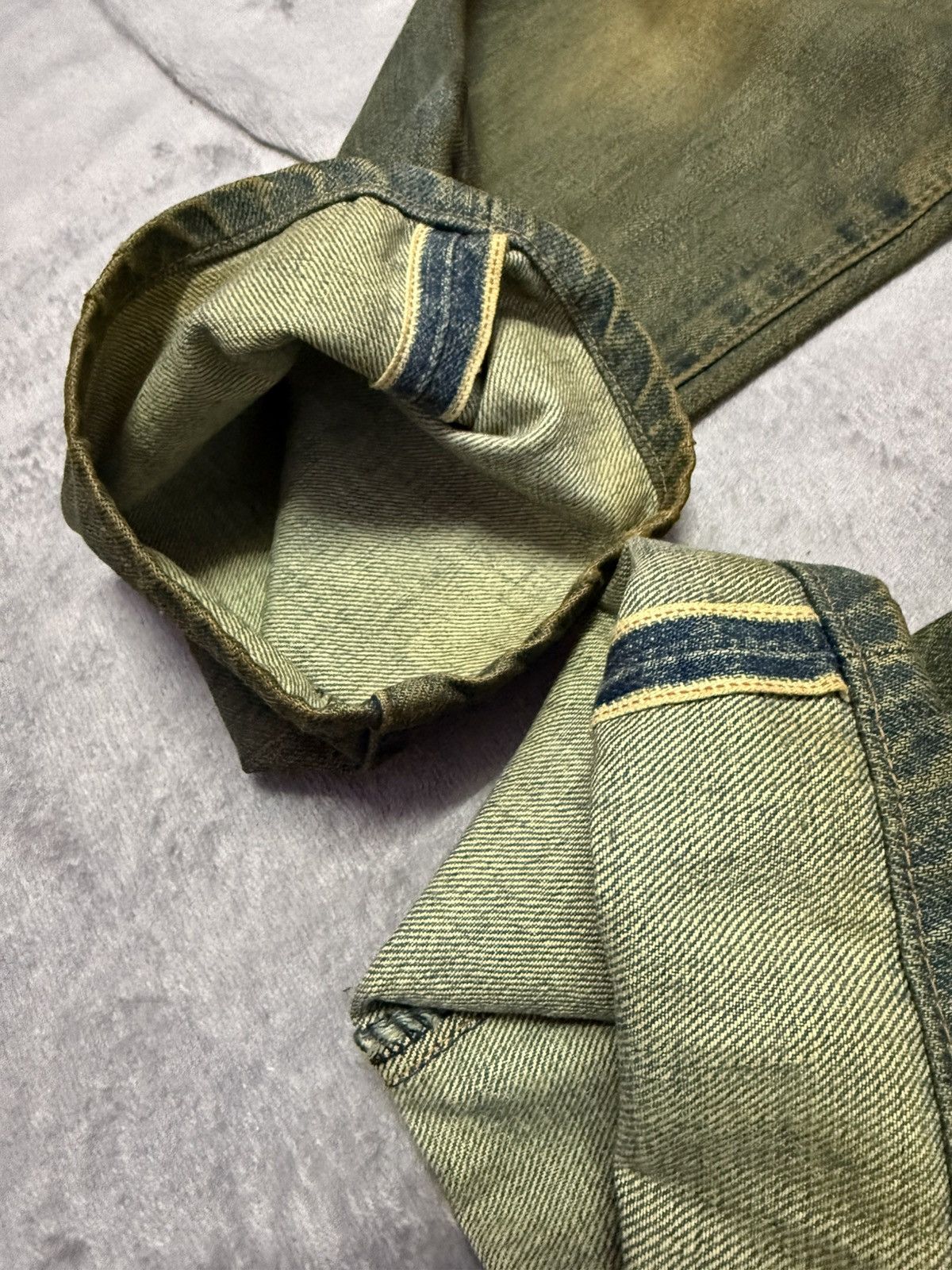 Levi's × Vintage Vintage 90s LEVIS 502 Big E LVC 60s Selvedge Mud Wash Jeans Size US 30 / EU 46 - 15 Thumbnail