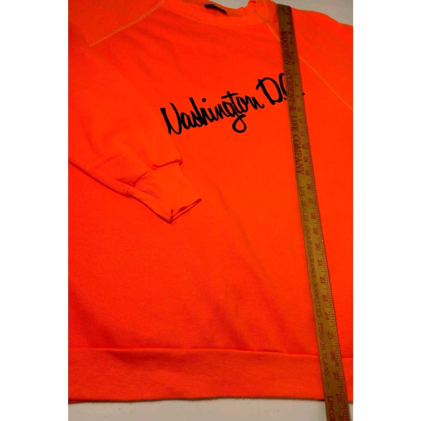 Vintage VINTAGE Sneakers Washington DC Sweatshirt Men XL Crew Neck Raglan Orange Knit Sweatshirt, Long Sleeve, Pullover, Acrylic, Solid, DC Theme, Vintage Size US XL / EU 56 / 4 - 4 Thumbnail