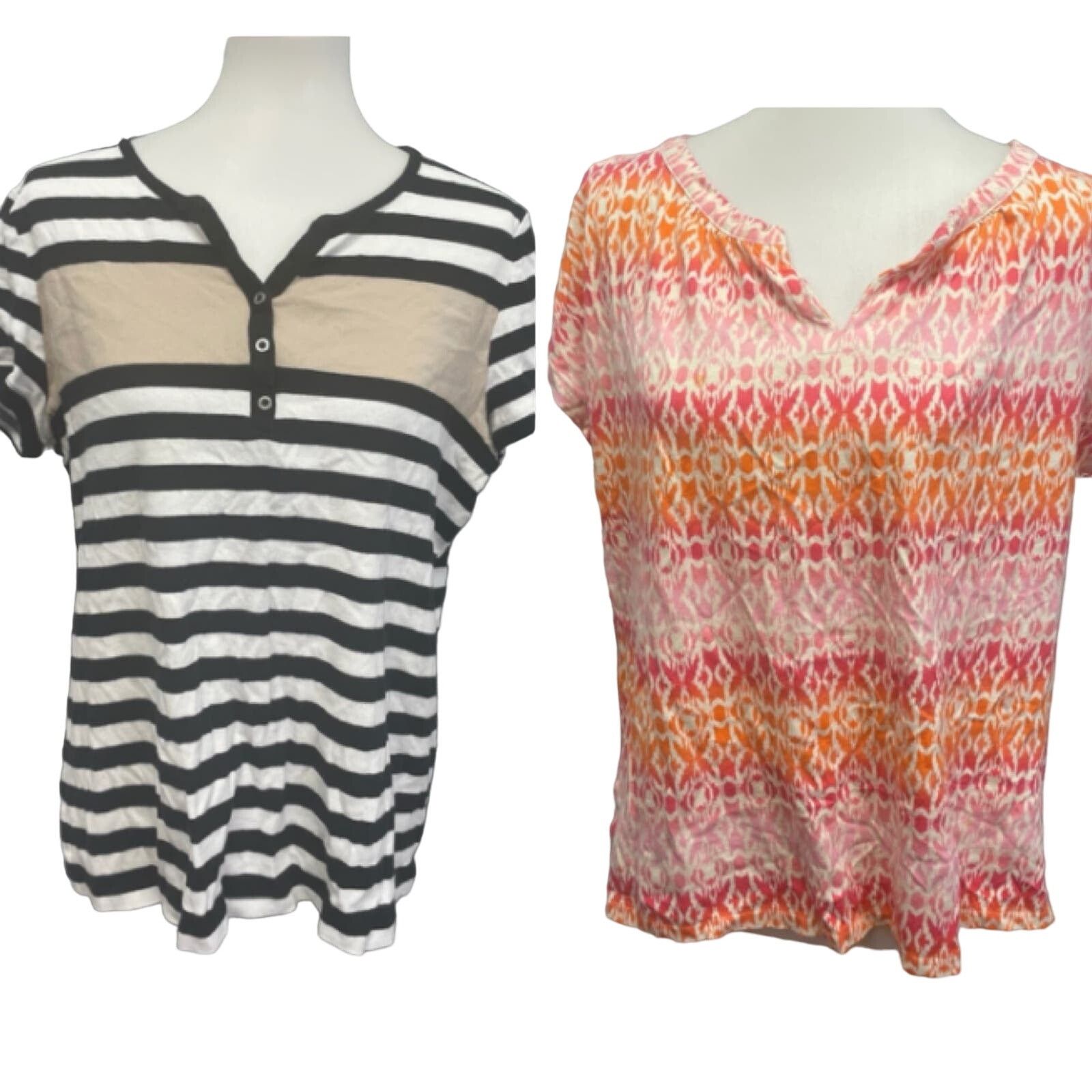Croft & Barrow Lot of 2 Croft & Barrow Womens XL Cotton Blend Tops Size XL / US 12-14 / IT 48-50 - 1 Thumbnail