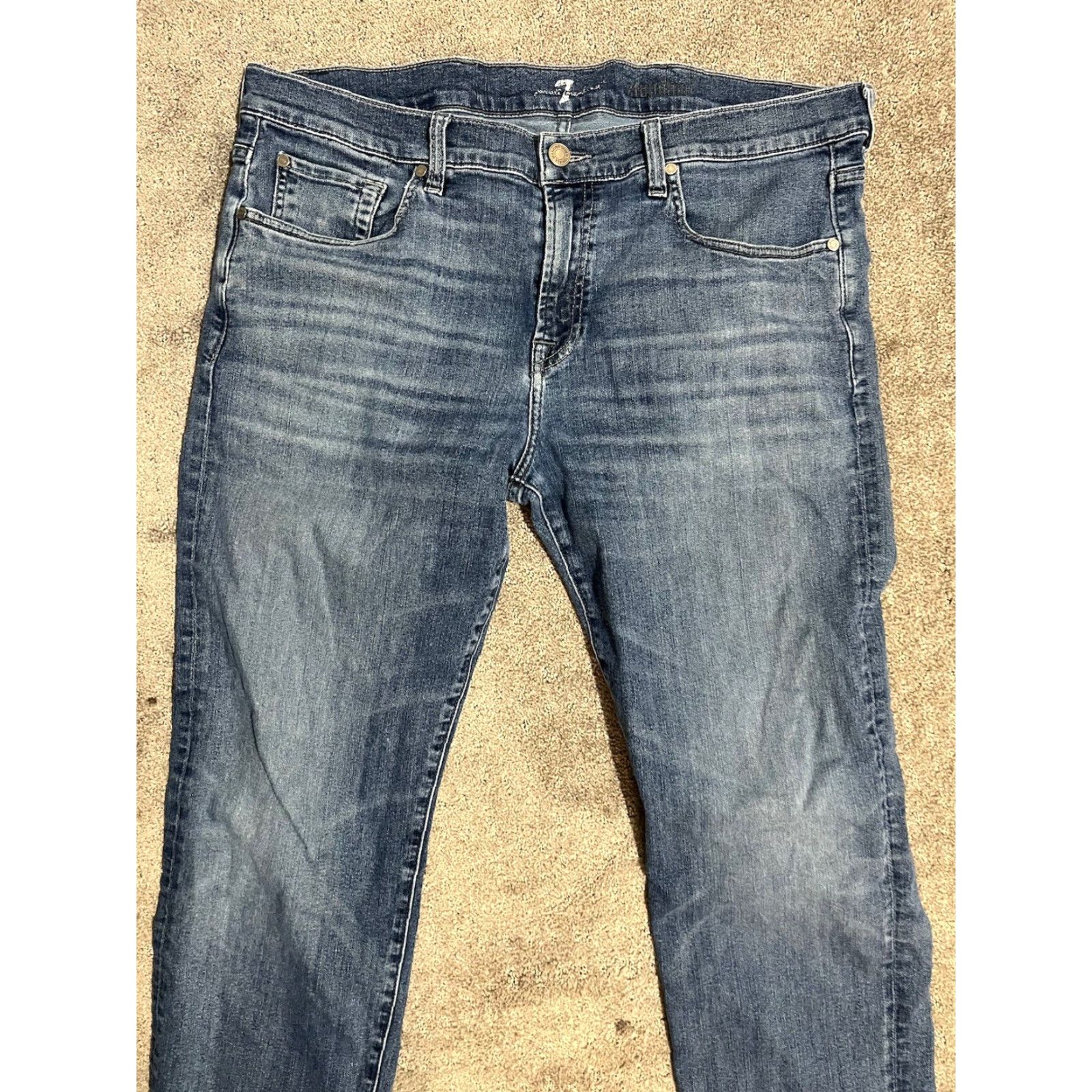 7 For All Mankind 7 For All Mankind Jeans Mens 36x33 Blue Regular 5-Pocket Denim Pants Zip Fly Stretch Cotton Denim USA Straight Size US 36 / EU 52 - 4 Thumbnail