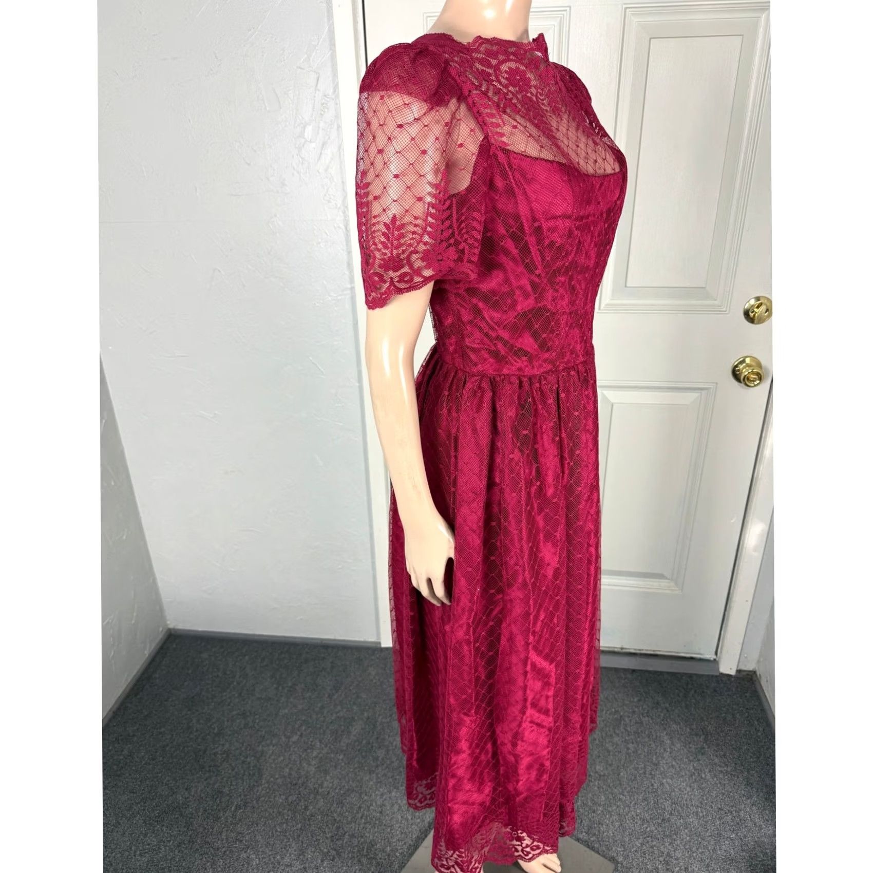 Vintage VINTAGE 70s Women's Dress Ball Gown Eveningwear Red XS Polyester 1970s Casual Unbranded Dress Girls Womens Size XS / US 0-2 / IT 36-38 - 5 Thumbnail