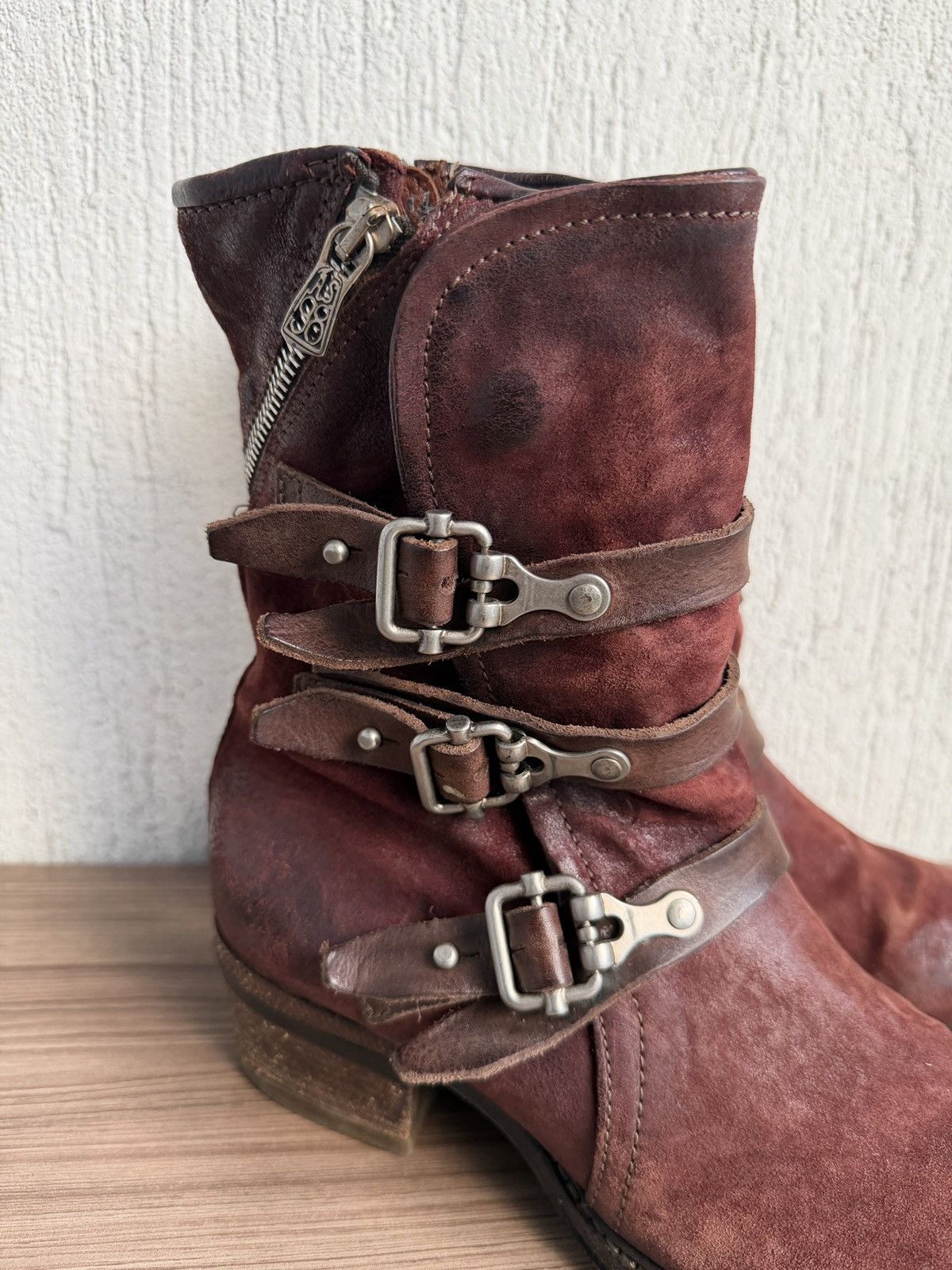 A.S.98 Triple buckle strap distress boots Size US 9 / IT 39 - 8 Thumbnail