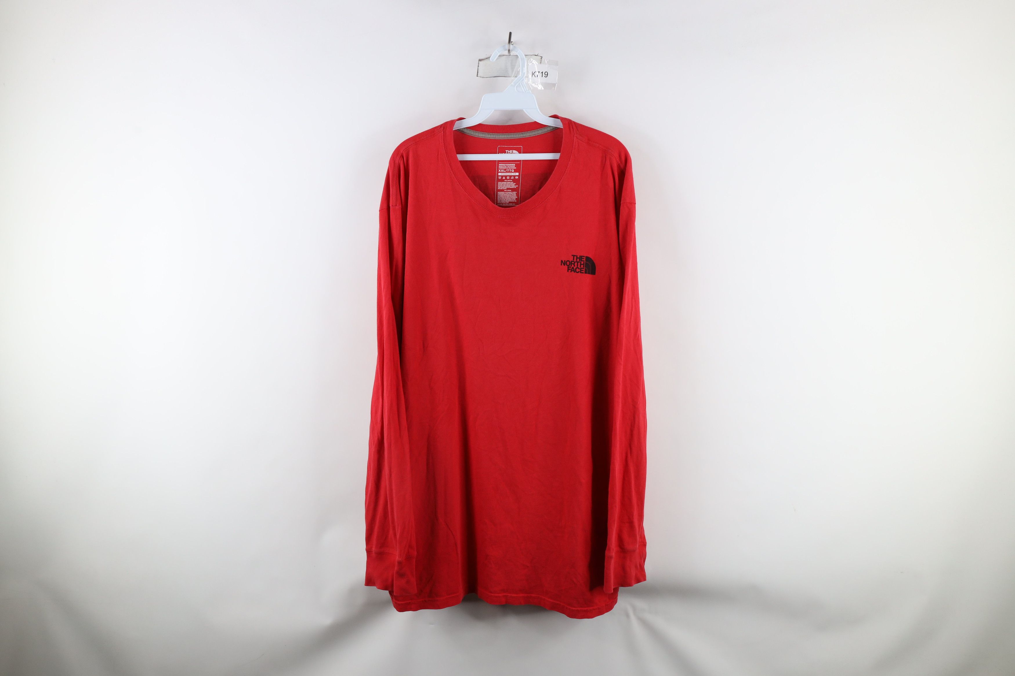 The North Face × Vintage The North Face Spell Out Big Logo Long Sleeve T-Shirt Red Size US XXL / EU 58 / 5 - 1 Thumbnail