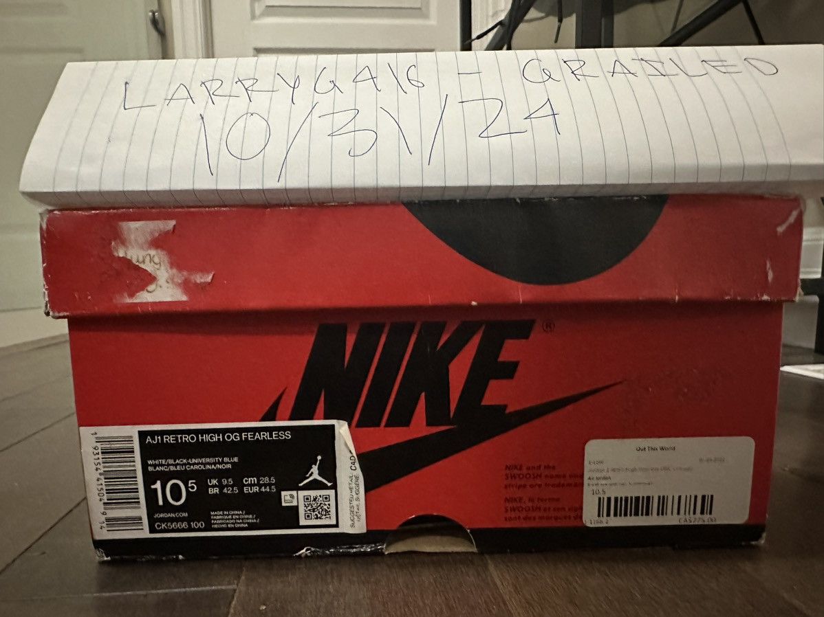 Jordan Brand × Nike AIR JORDAN 1 Retro High Top OG FEARLESS Size US 10.5 / EU 43-44 - 5 Thumbnail