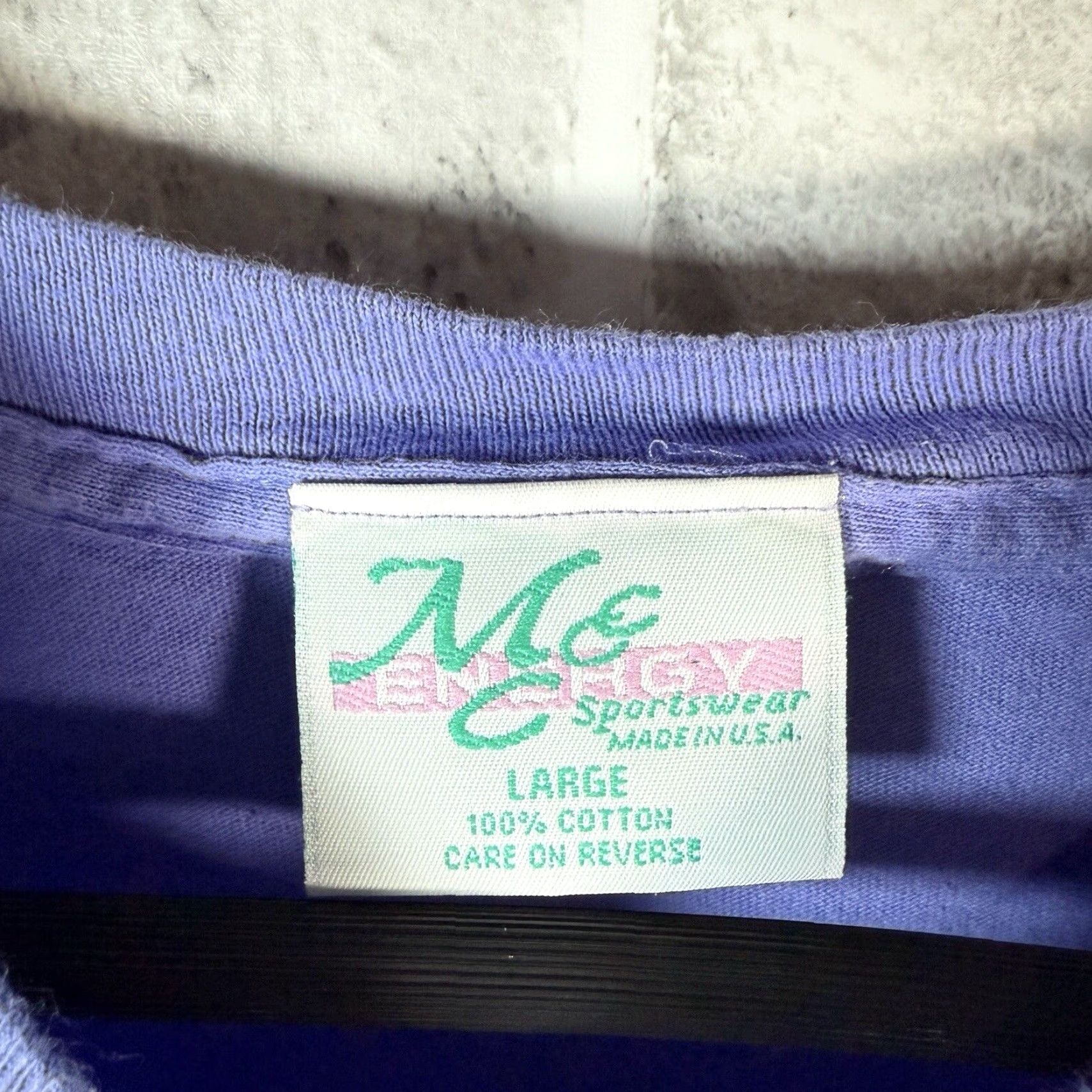 Vintage VINTAGE Unbranded Tee Shirt Unisex Size L Purple 100% Cotton Stitch USA Spring Graphic Tee Mens Womens Size ONE SIZE - 4 Thumbnail