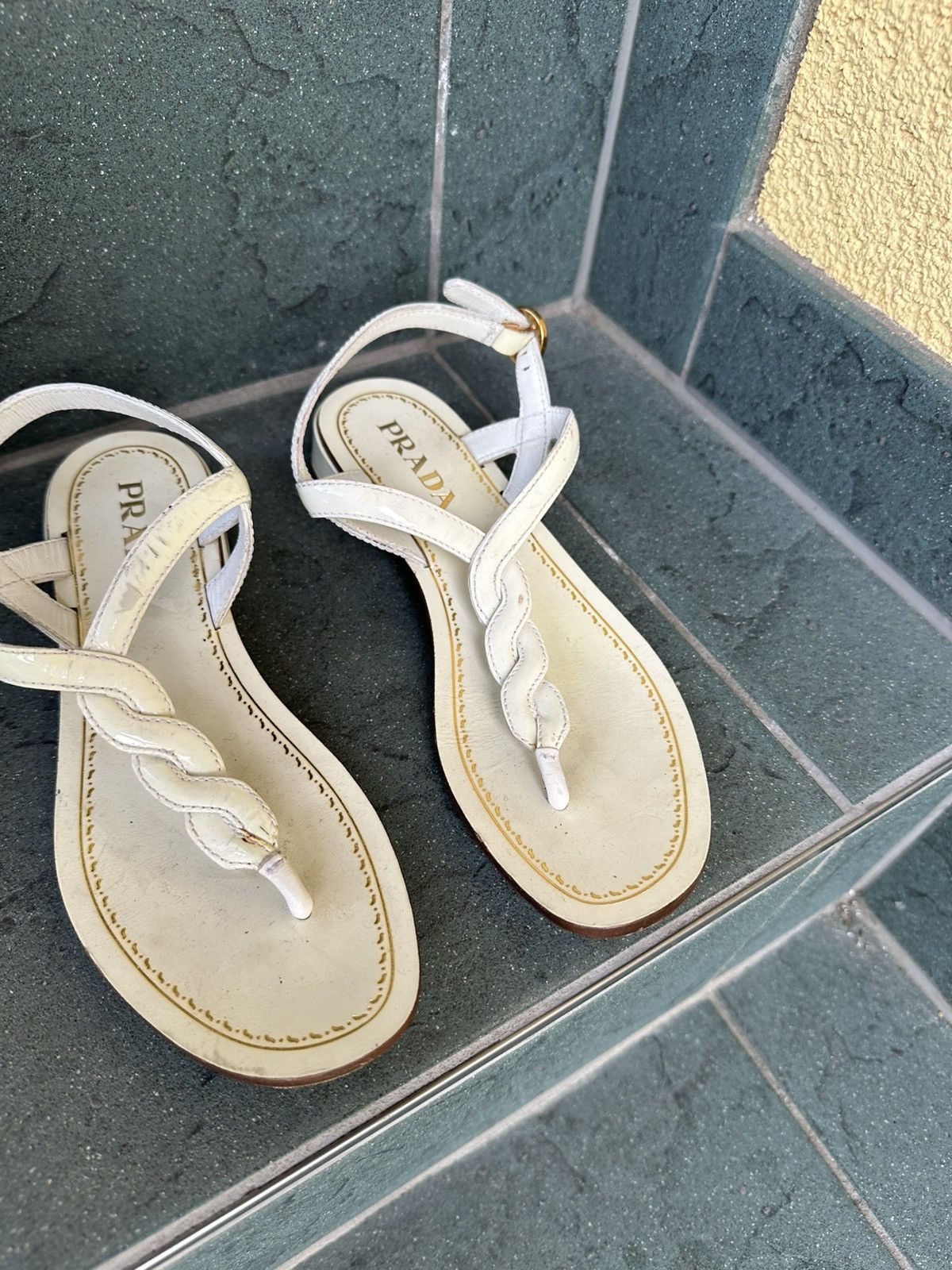 Prada Prada Sandals Made In Italy size 36 White Vintage Rare Size US 5.5 / IT 35.5 - 5 Thumbnail