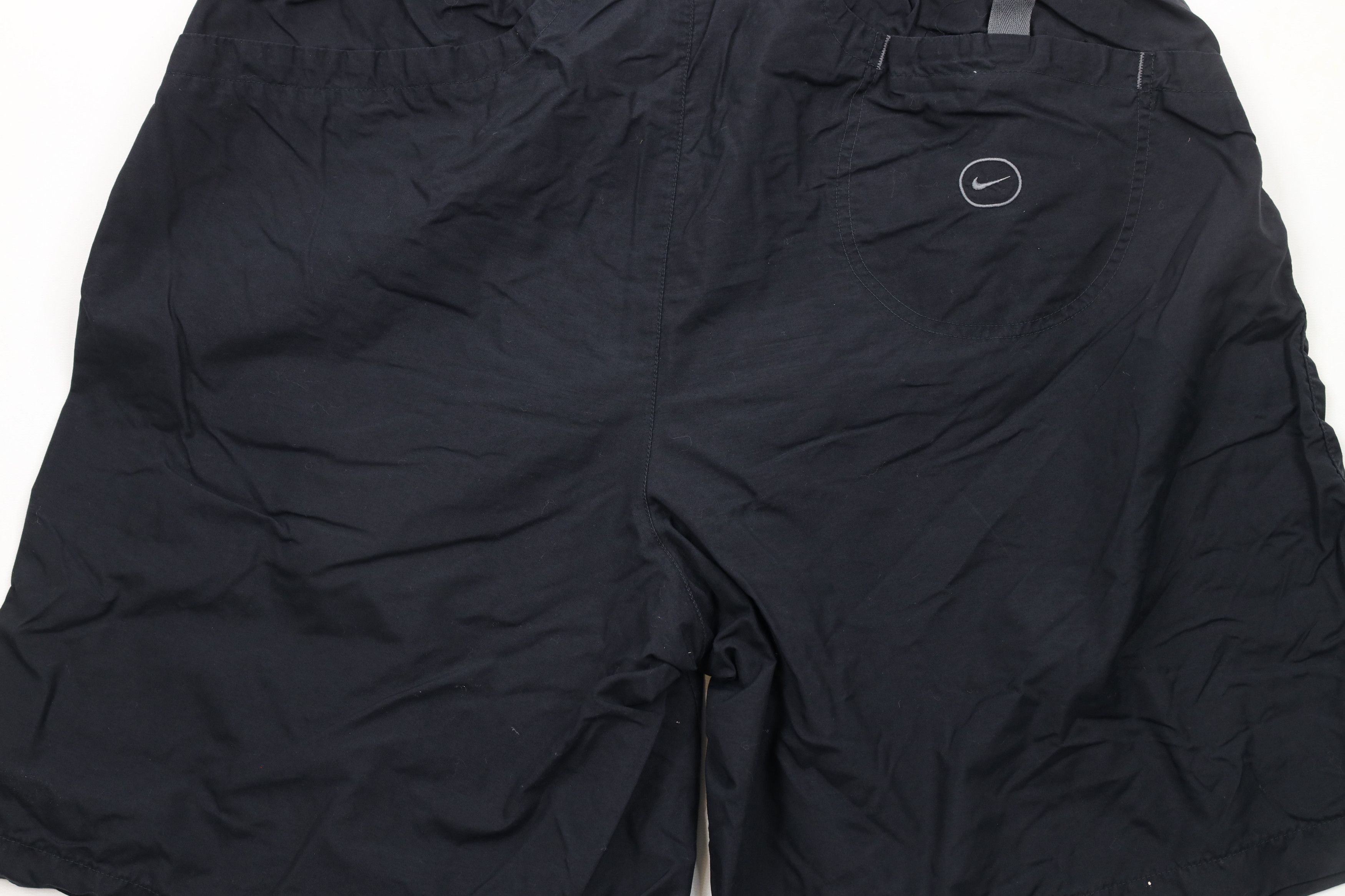 Nike × Vintage Vintage 90s Nike Scott Mini Swoosh Lined Cargo Shorts Black Size US 36 / EU 52 - 9 Thumbnail