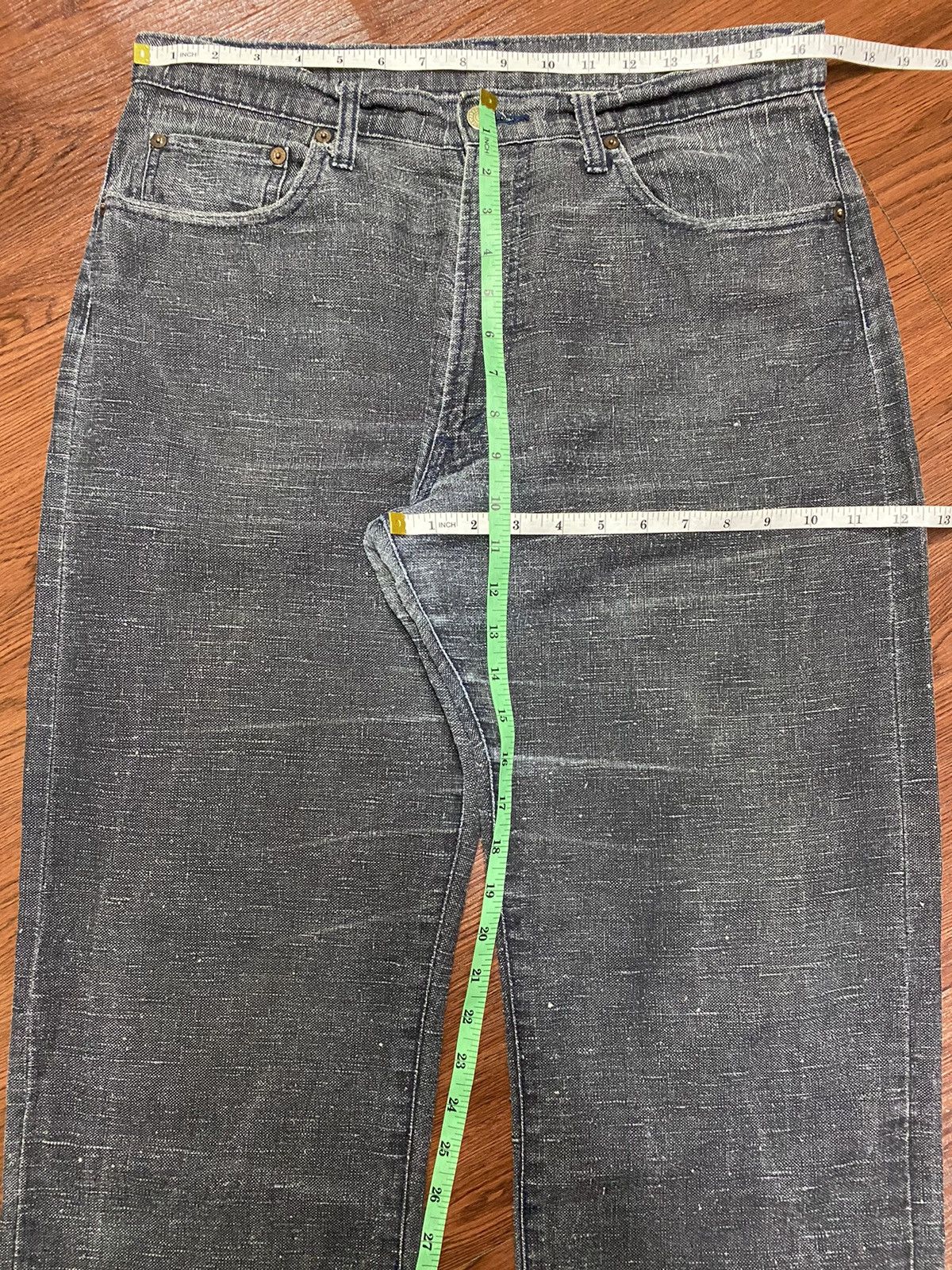 Other Vintage Japanese Brands Hemp Fabric Black Denim Baggy Pants Size US 34 / EU 50 - 19 Thumbnail