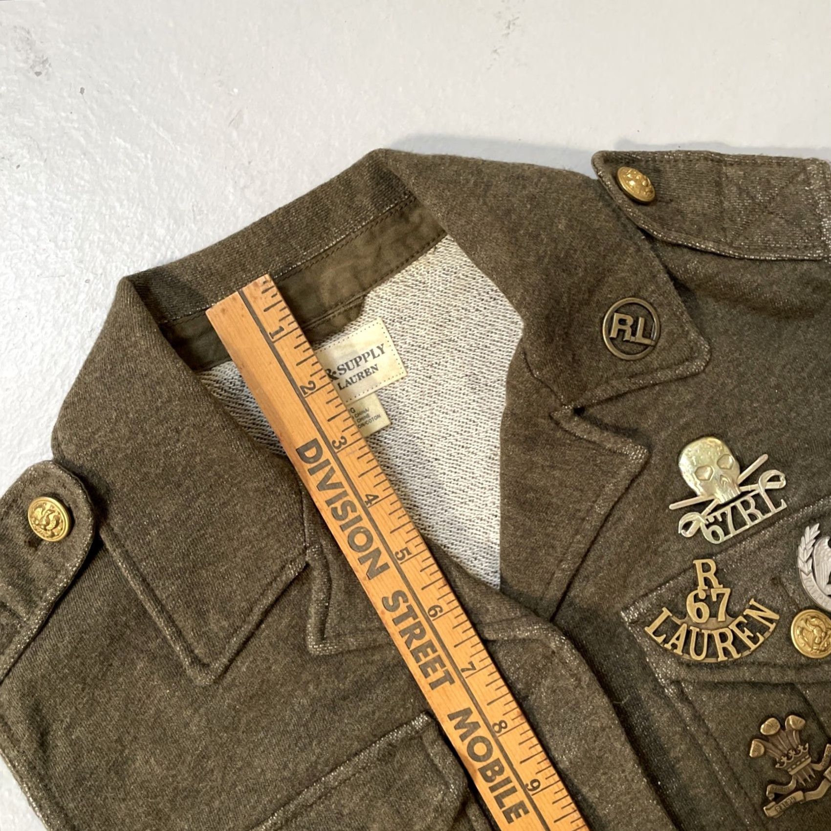 Vintage Denim & Supply Ralph Lauren Women’s Vintage Military Style Army Officer Vest L Green Army 40s 30s Americana Heritage Captain Field Womens Size L / US 10 / IT 46 - 5 Thumbnail