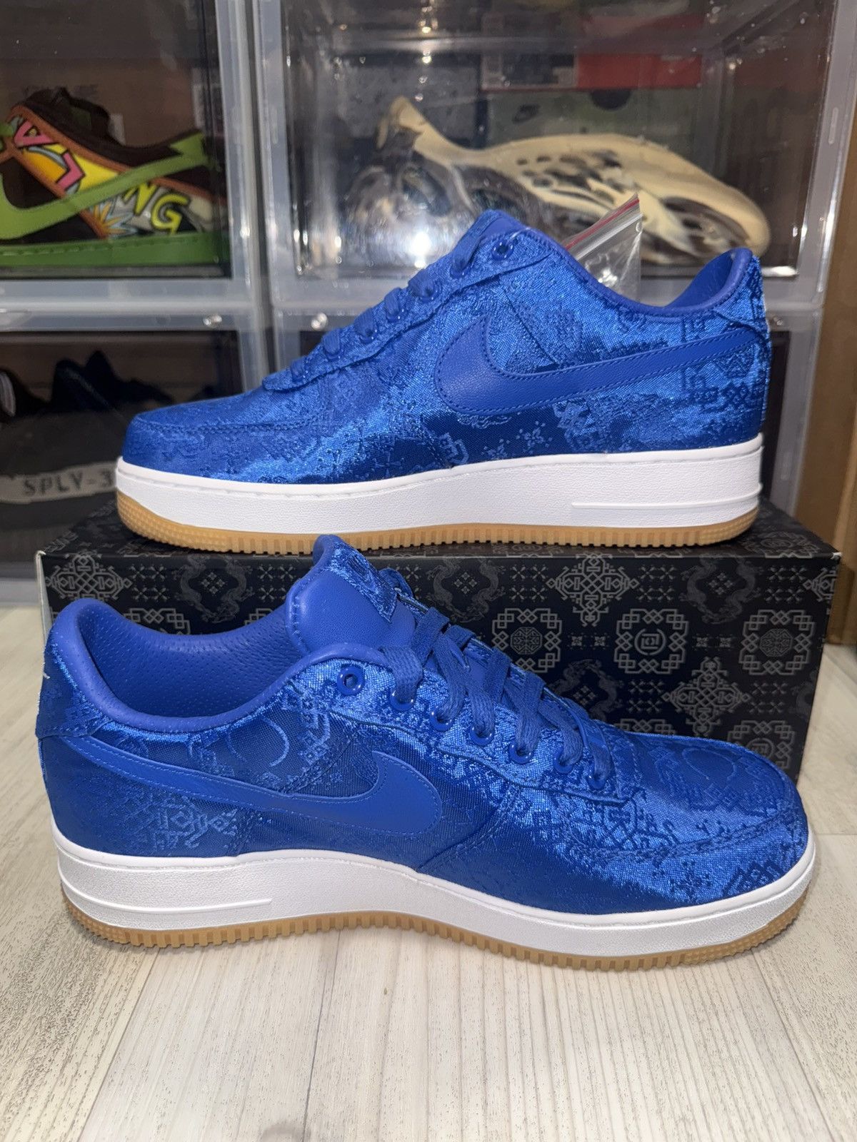 CLOT × Nike Nike Air Force 1 Low PRM Clot Blue Silk Size US 9.5 / EU 42-43 - 3 Thumbnail