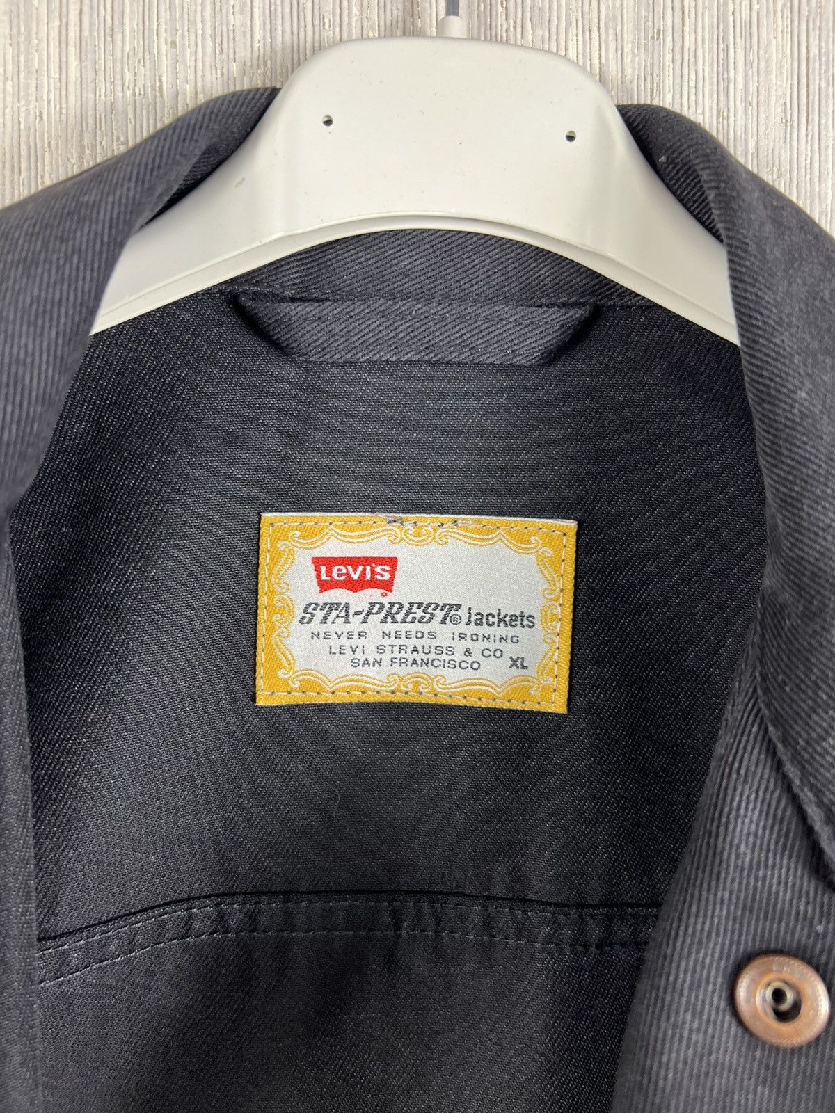 Levi's Vintage 90s Levi’s Sta-Prest denim trucker jacket levis logo Size XL / US 12-14 / IT 48-50 - 18 Thumbnail