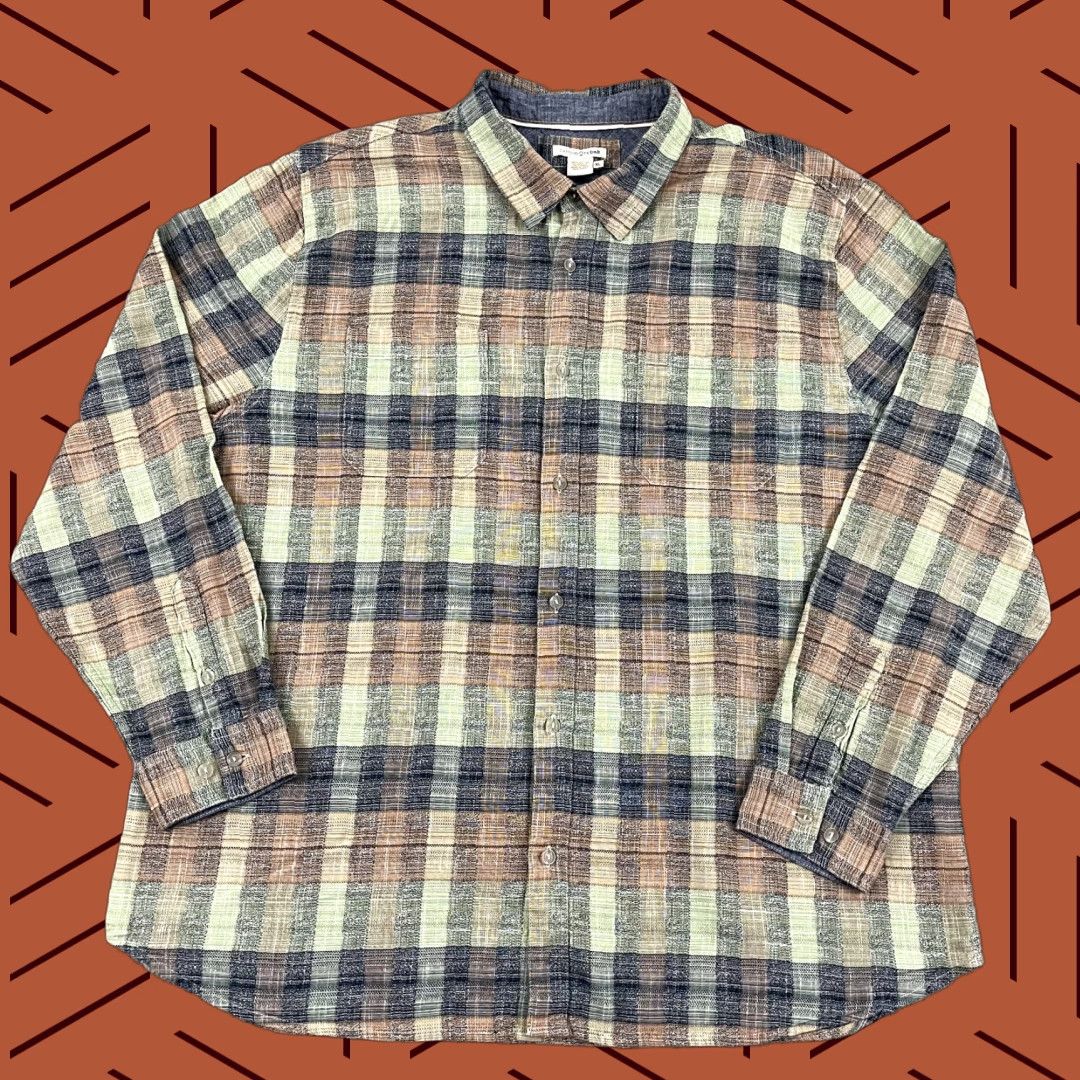 Carbon CARBON 2 COBALT Shirt Mens XL Multicolor Plaid Button-Up Long Sleeve Casual Formal Workwear Size US XL / EU 56 / 4 - 1 Thumbnail