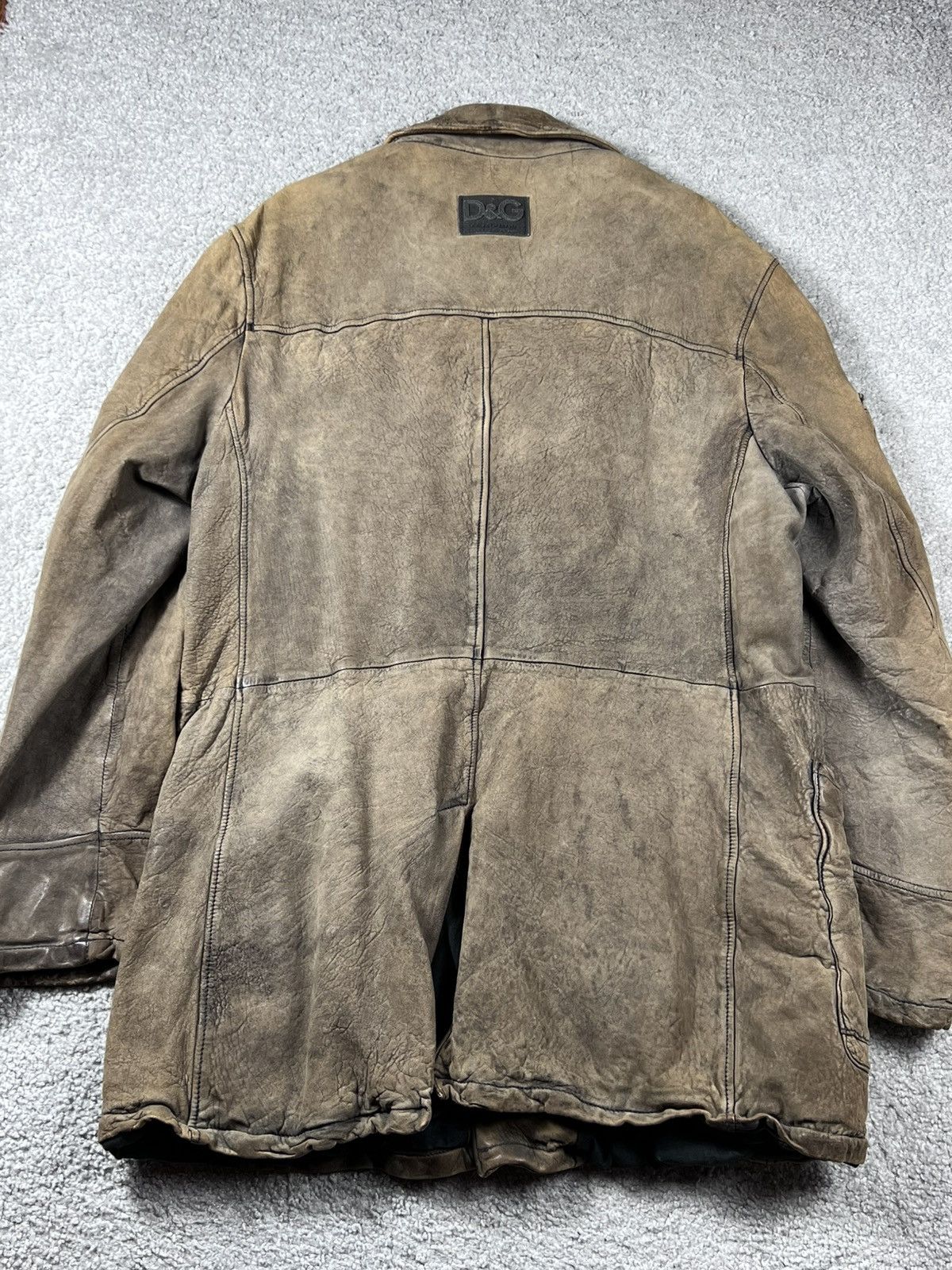 Dolce & Gabbana Dolce & Gabbana Cargo Leather Brown Coat Multipocket Size M Size US M / EU 48-50 / 2 - 7 Thumbnail