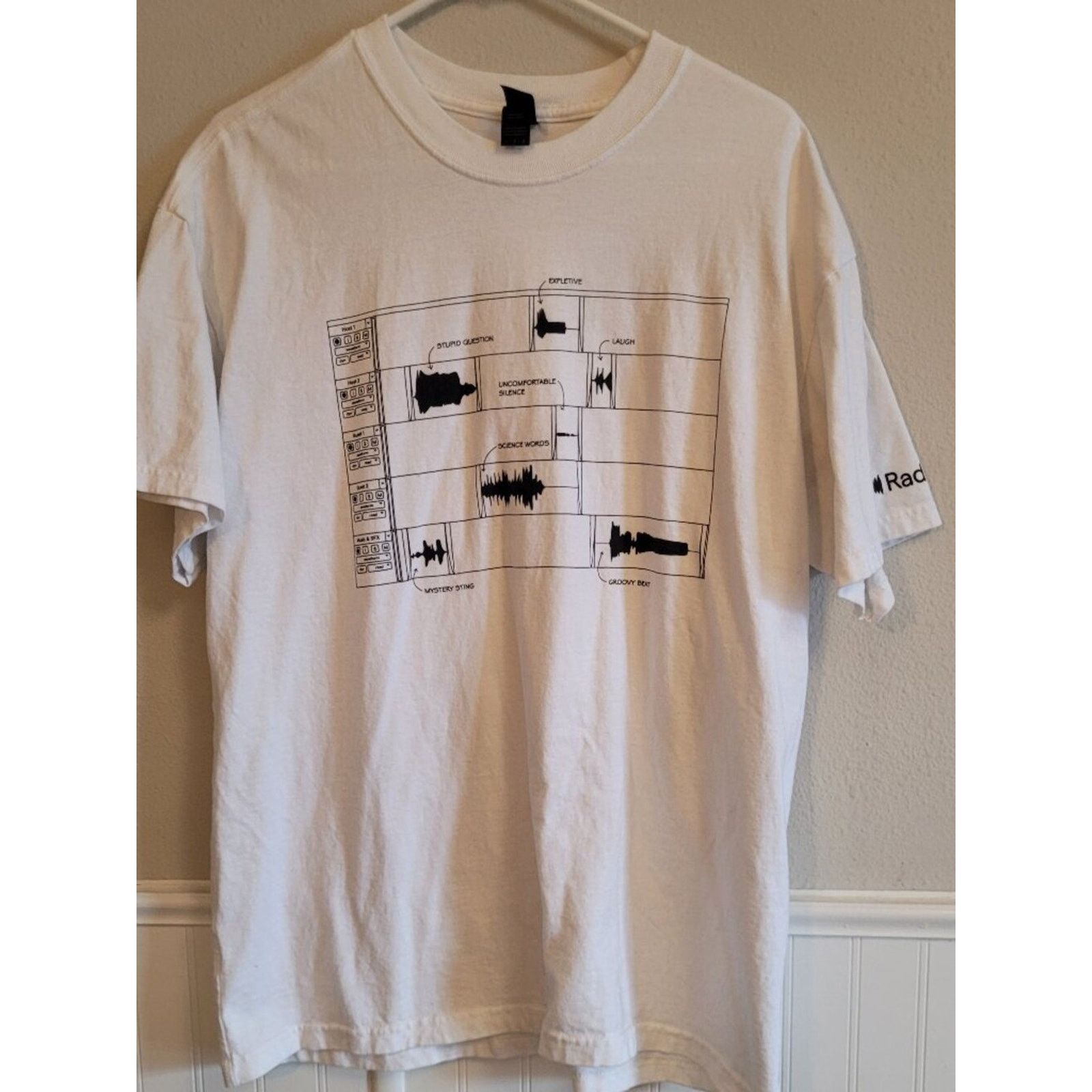 RADII Radiolab Podcast Audio Waveform DAW Graphic Tee White L Size US L / EU 52-54 / 3 - 1 Thumbnail