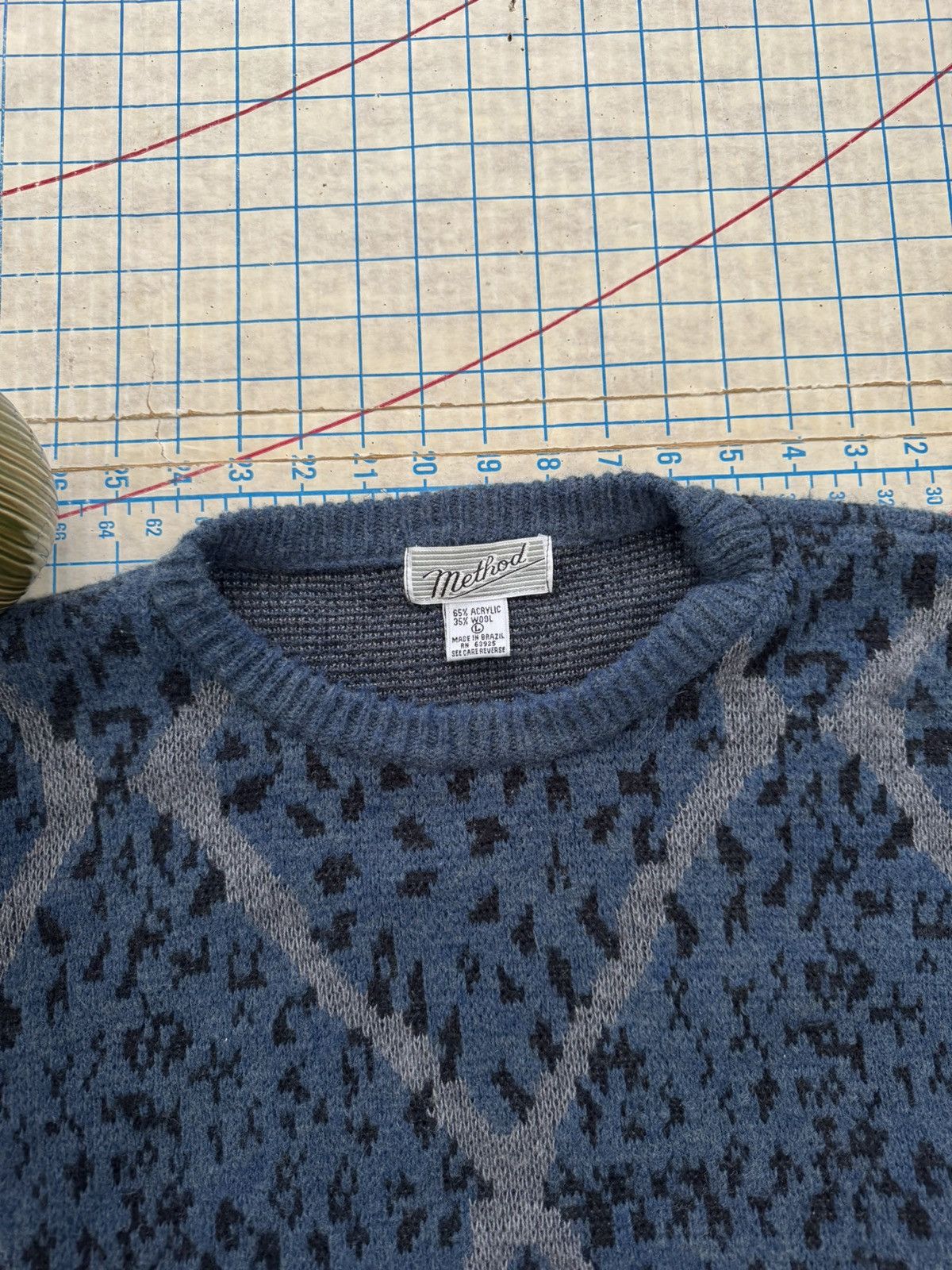Method × Vintage Vintage Method Argyle Animal Print Knit Sweater Size Large Size US L / EU 52-54 / 3 - 4 Thumbnail