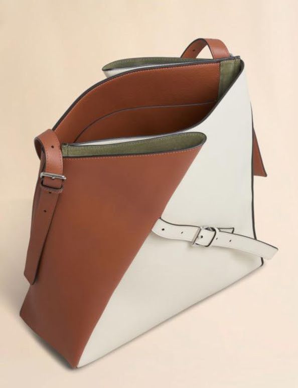 Marni o1w1db10326 Size: OS/Tow-Ton Leather Tote Bag in Brown/White Size ONE SIZE - 2 Thumbnail