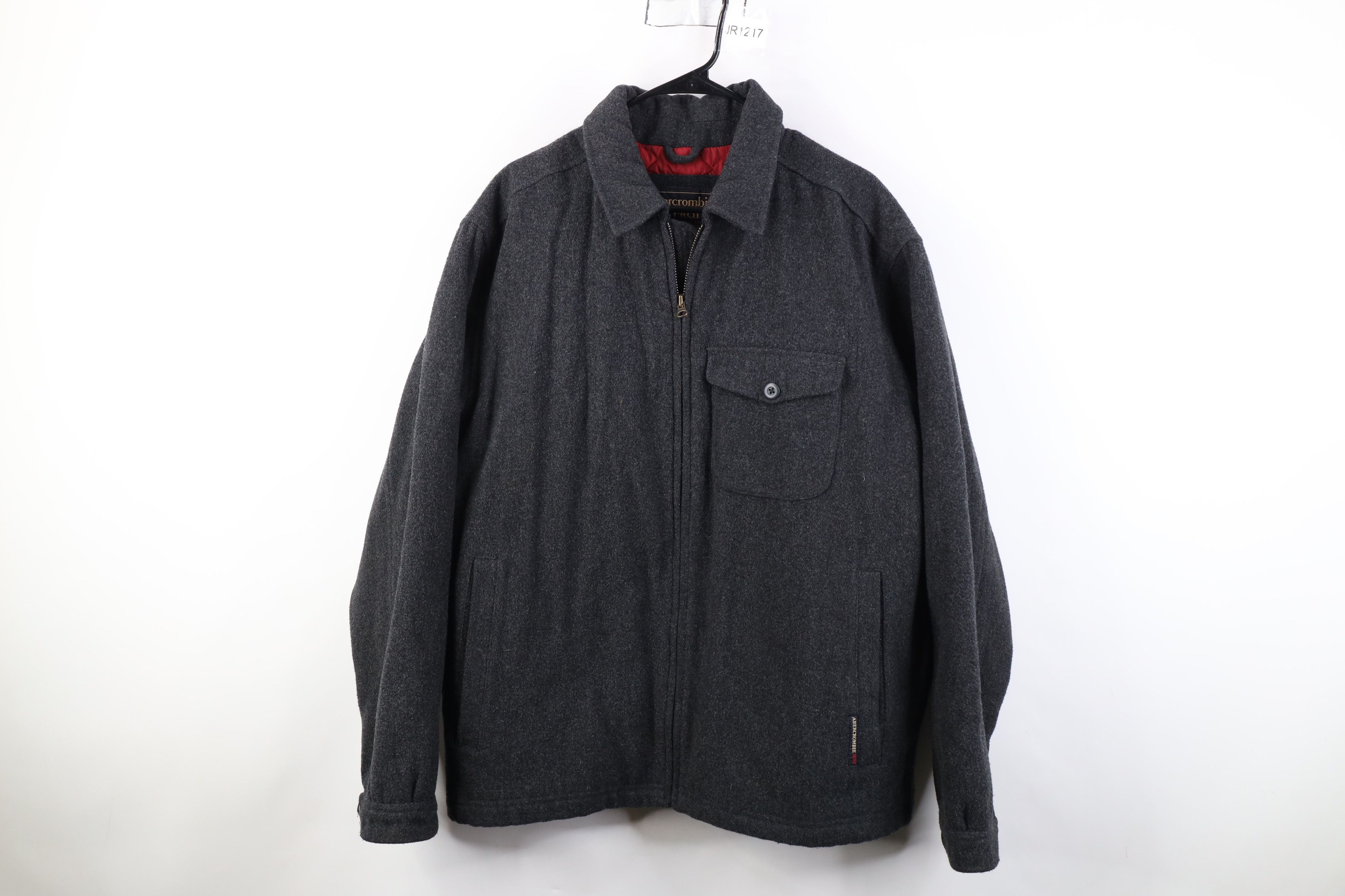 Abercrombie & Fitch Vintage 90s Y2K Abercrombie & Fitch Wool Bomber Jacket Gray Size US L / EU 52-54 / 3 - 1 Thumbnail