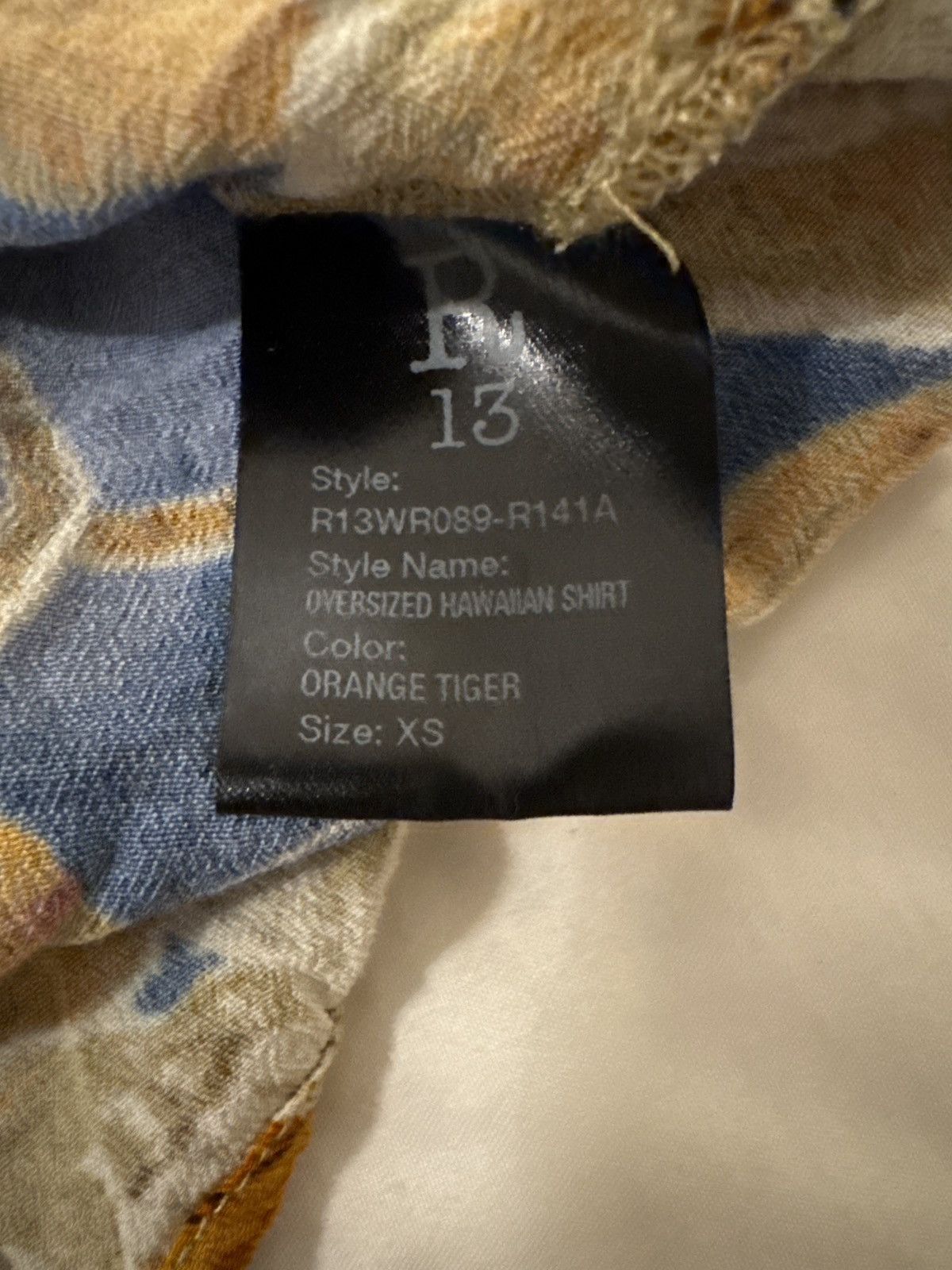 R13 Blue R13 Tiger Button Down Short Sleeve Shirt Size US S / EU 44-46 / 1 - 8 Thumbnail