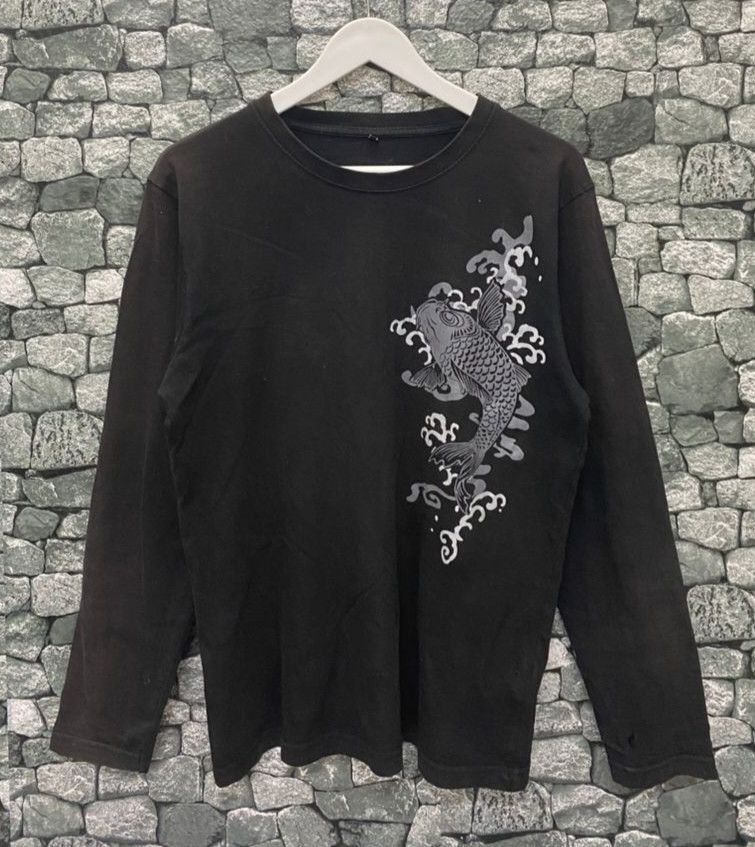 Japanese Brand Vintage Fish Koi Japanese Brand Long Sleeve Tshirt Size US M / EU 48-50 / 2 - 1 Thumbnail