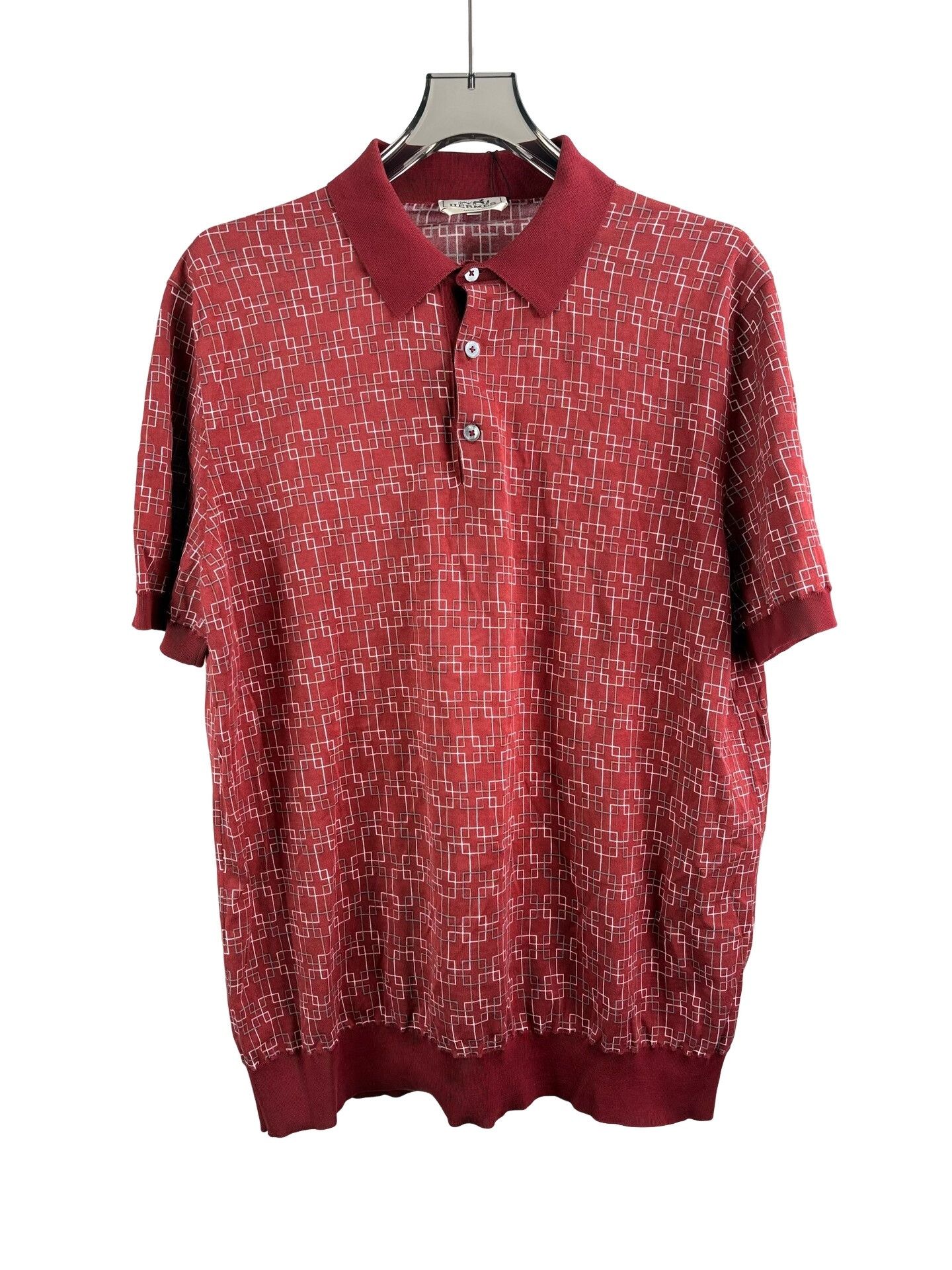 Hermes Hermes Geometric Print Cotton Polo XXL Size US XXL / EU 58 / 5 - 1 Thumbnail