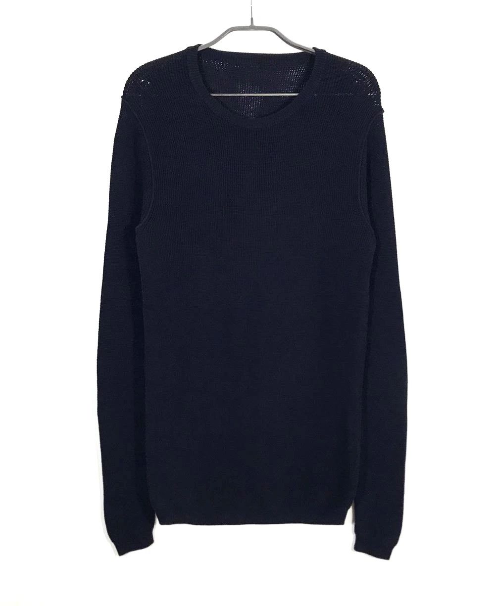 Emporio Armani Knitted Jumper Crew Neck Blue Size L