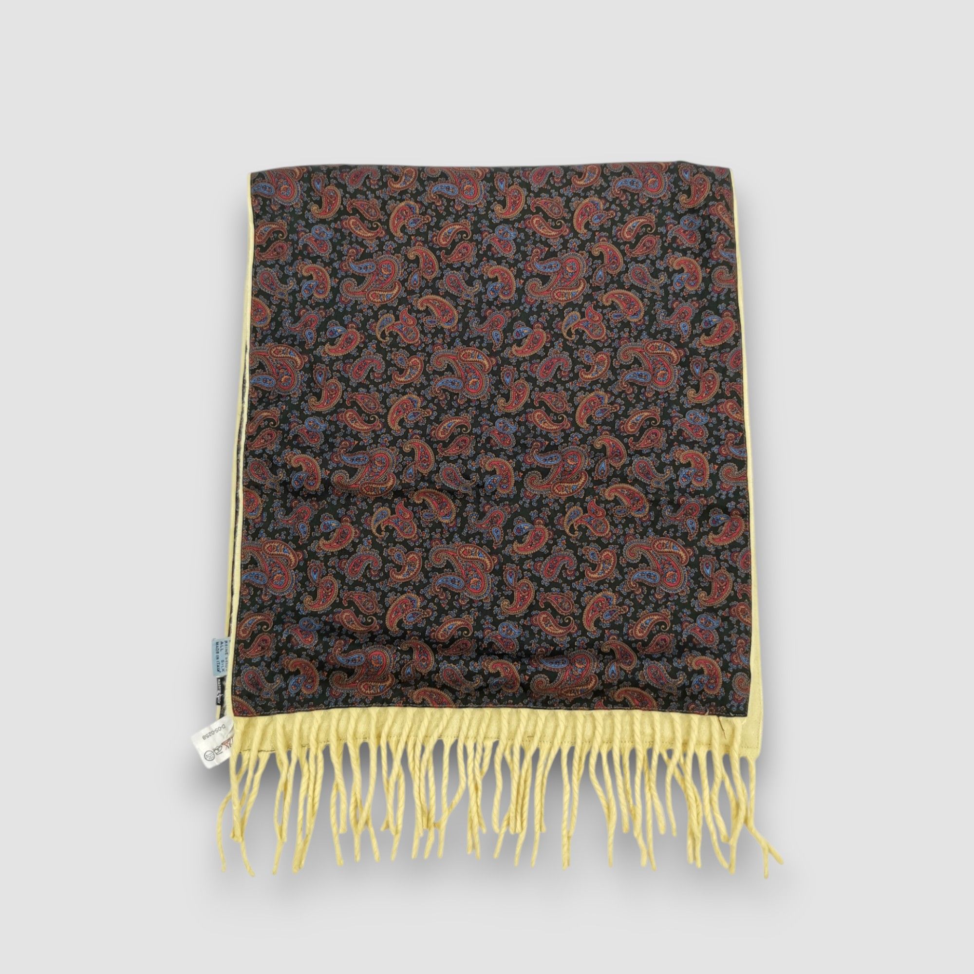 Japanese Brand Vintage Larusmiani Milano SILK Scarf Paisley Winter Scarves Size ONE SIZE - 2 Thumbnail