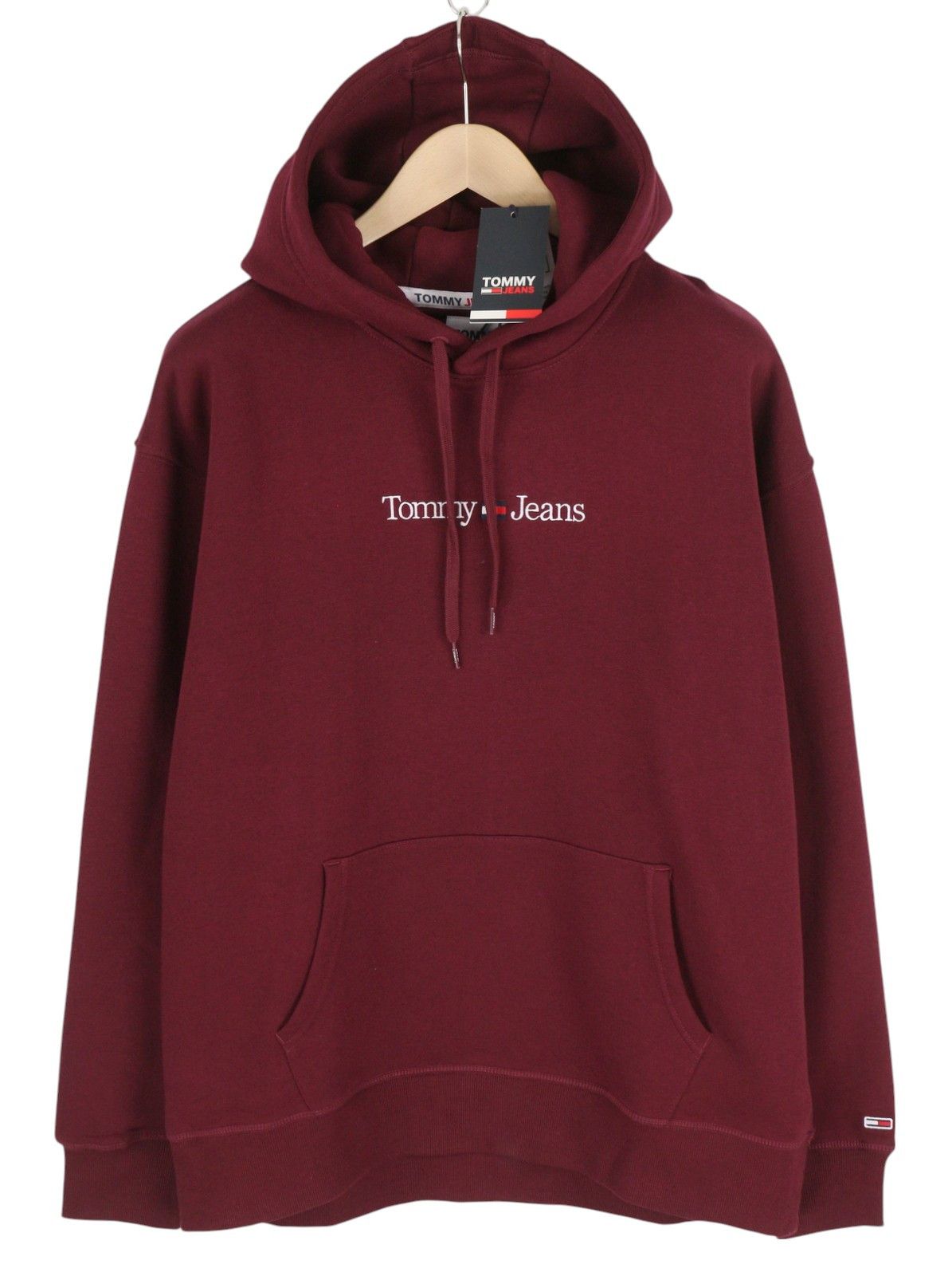 Tommy Hilfiger REQ LINEAR L Burgundy Kangaroo Pocket Pullover Top 85173 Size US L / EU 52-54 / 3 - 1 Thumbnail