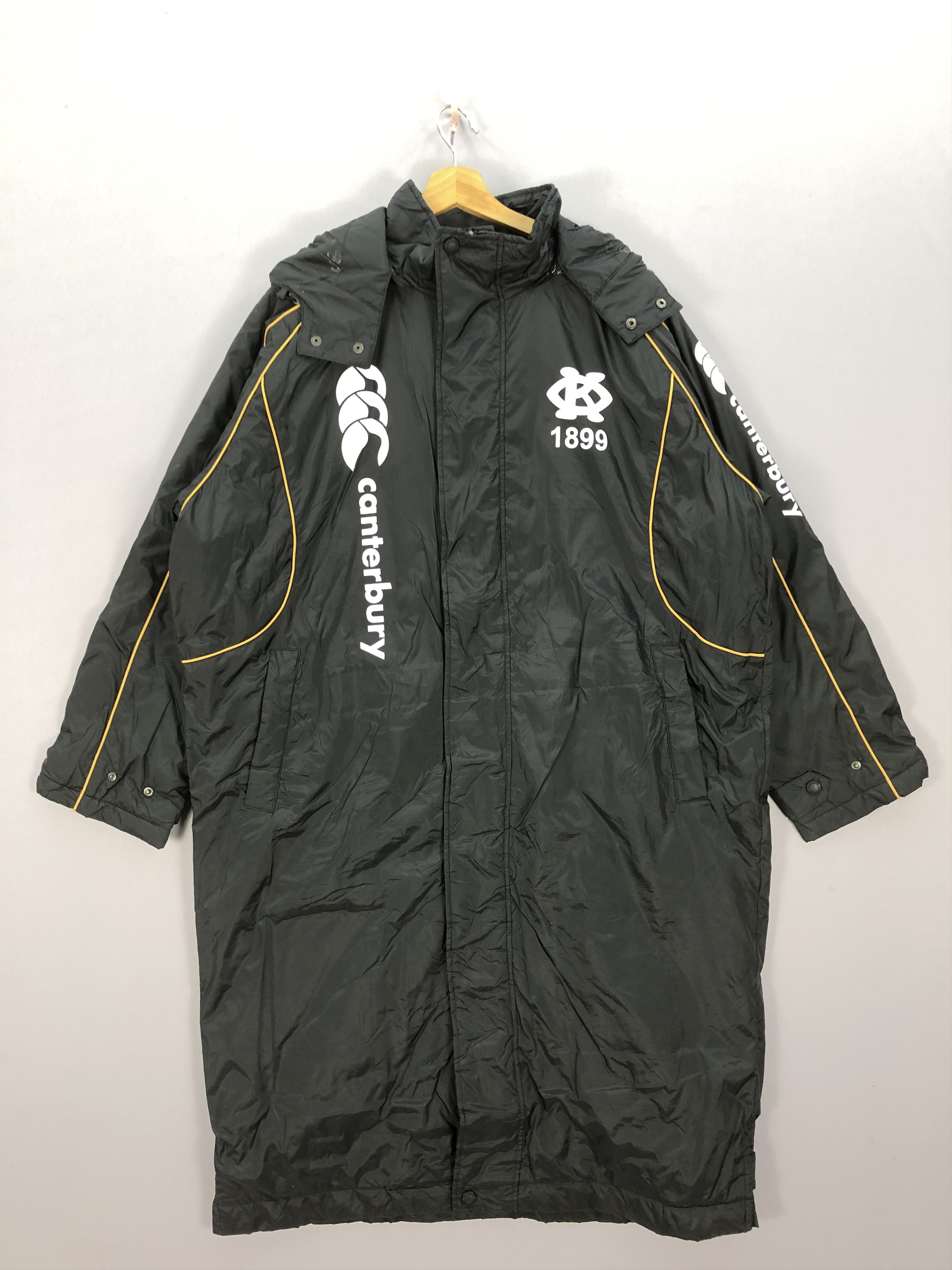 Canterbury of New Zealand × Vintage Vintage Canterbury All Black Long Coach Windbreaker Jacket Size US XL / EU 56 / 4 - 2 Thumbnail