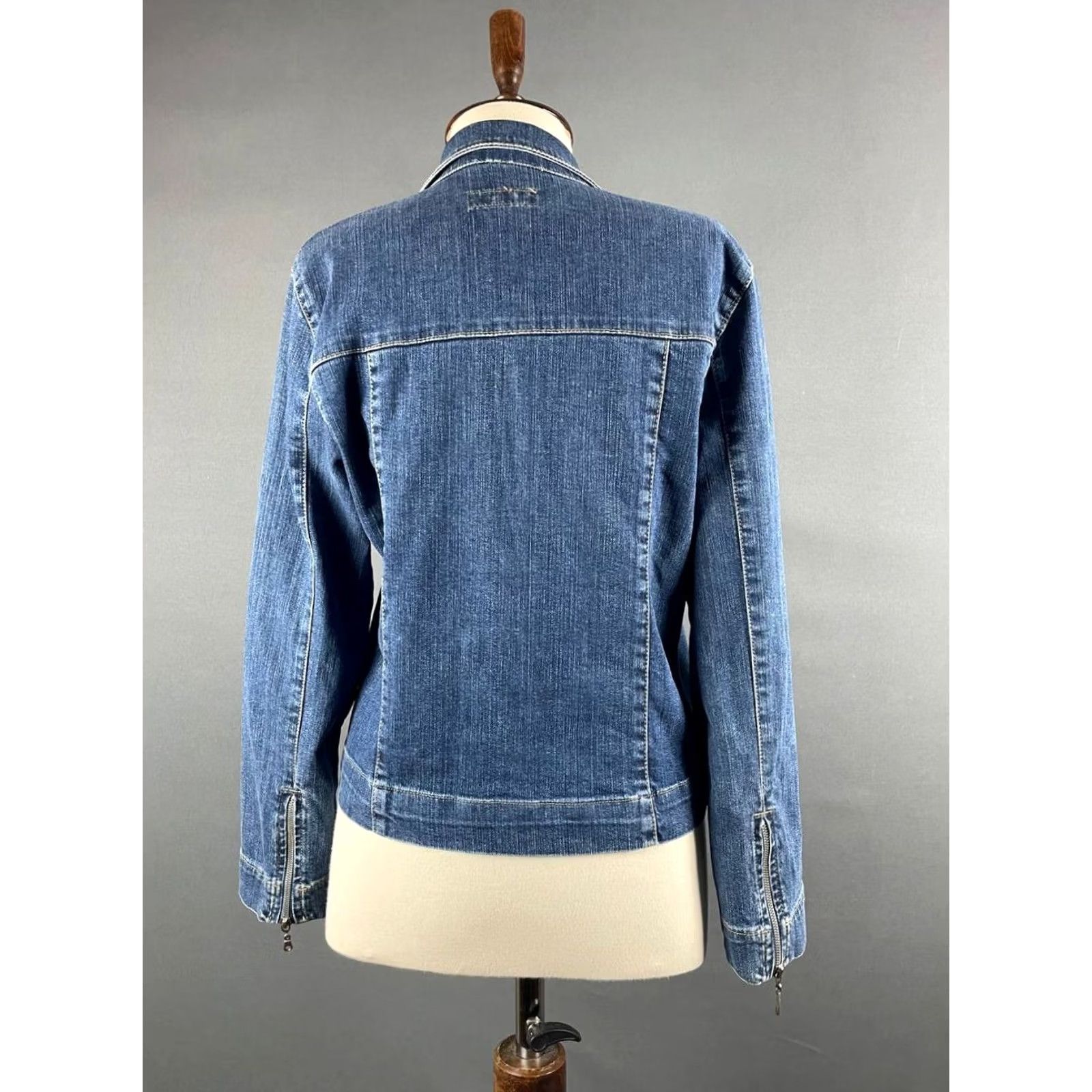 Miss Sixty Miss Sixty Women Denim Jacket XL Blue Long Sleeve Zip Front Casual Coat - Regular Fit, 2XL, Blue, Denim Jacket, Women, Jacket Size XXL / US 16-18 / IT 52-54 - 2 Thumbnail