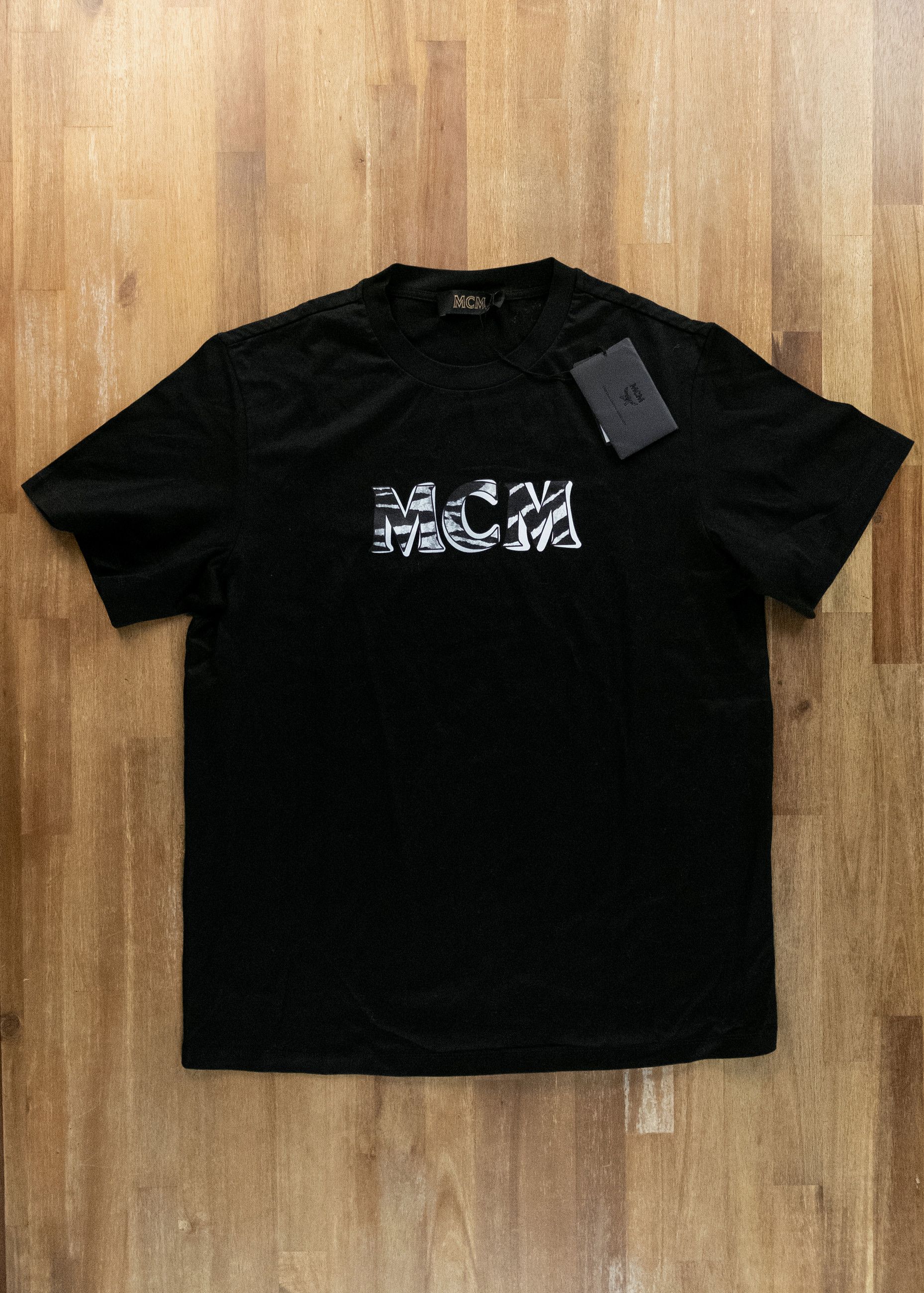 MCM MCM black striped logo print cotton crewneck t-shirt Medium Size US M / EU 48-50 / 2 - 1 Thumbnail