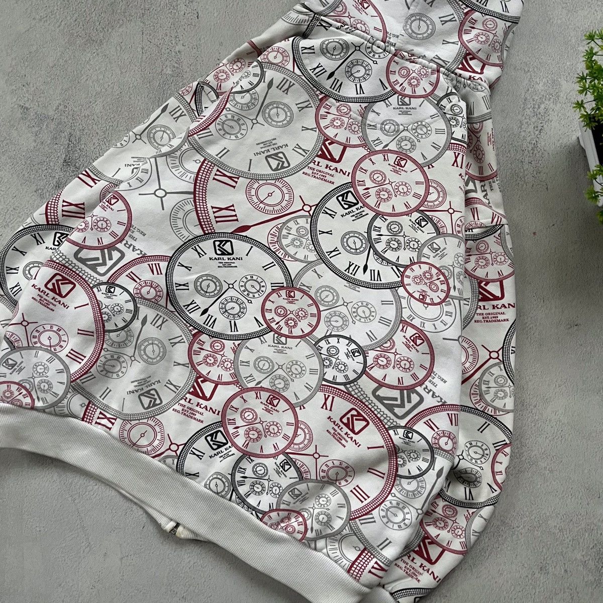 Japanese Brand × Karl Kani Vintage Karl Kani Printed Clock y2k zip hoodie Size US S / EU 44-46 / 1 - 7 Thumbnail
