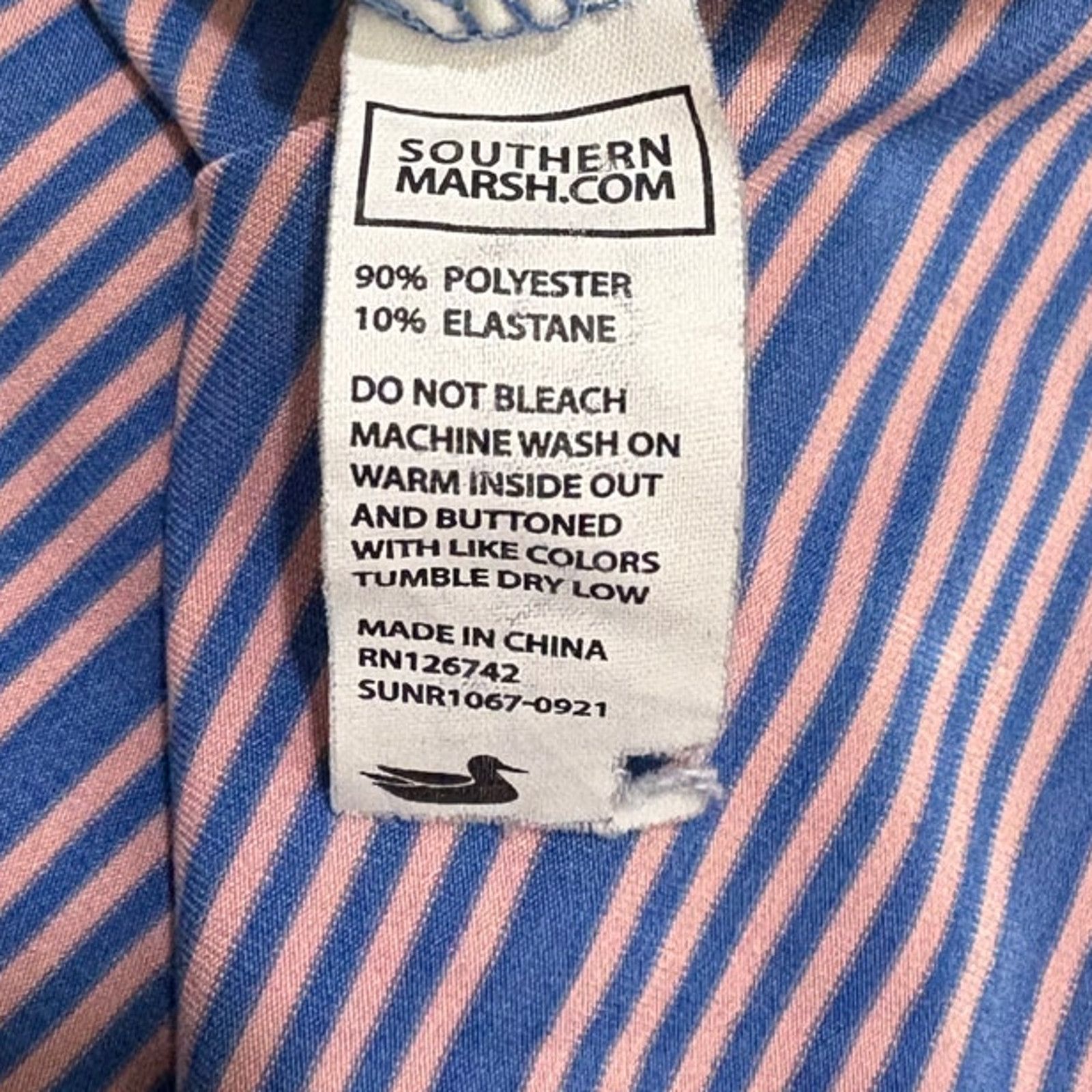 Southern Marsh Pink and Blue Striped Men's Southern Marsh Polo L Size US L / EU 52-54 / 3 - 6 Thumbnail