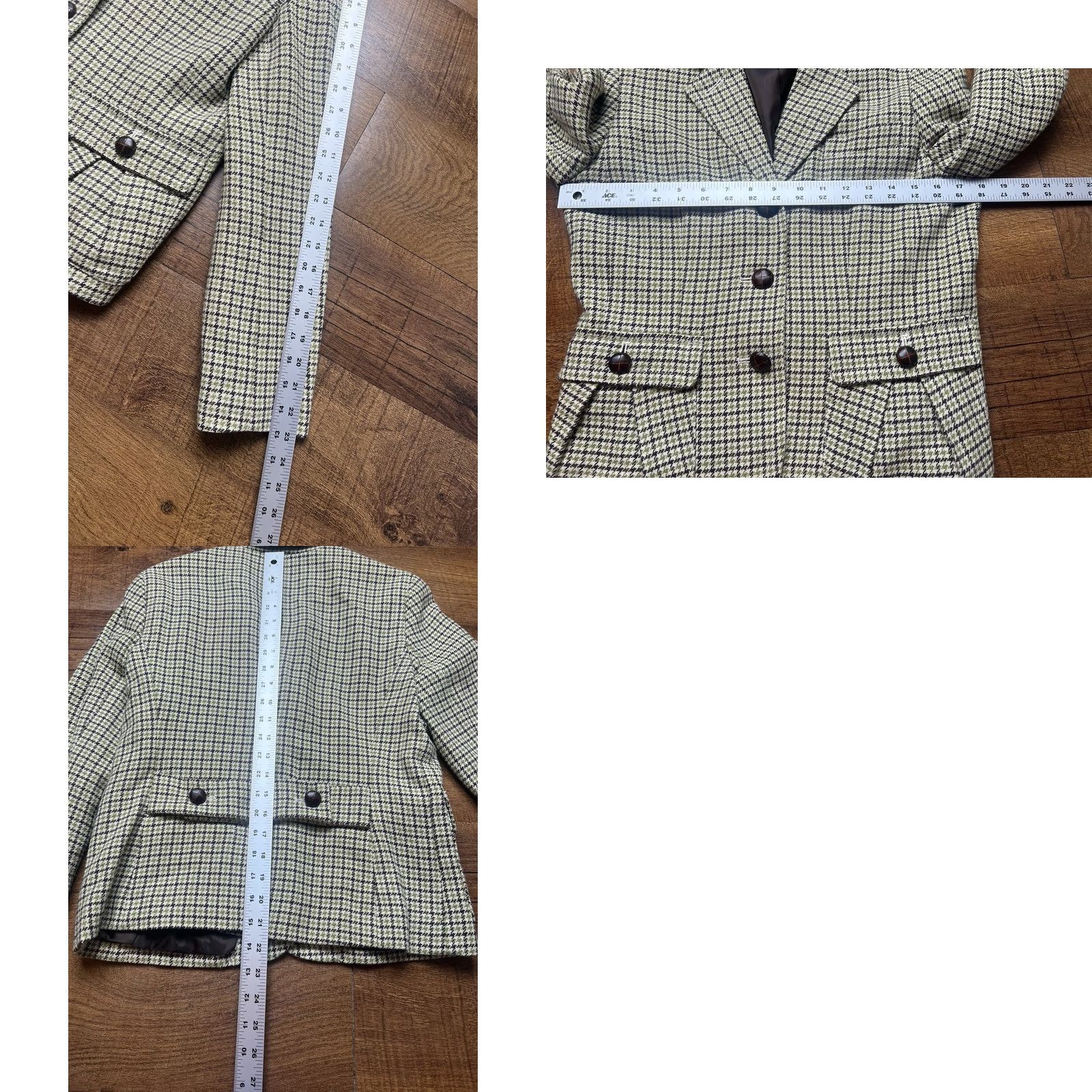Talbots Talbots Houndstooth Blazer 6P Petite Wool Career Professional Women Jacket Blazer Notch Button Wood Buttons Black Size M / US 6-8 / IT 42-44 - 8 Thumbnail