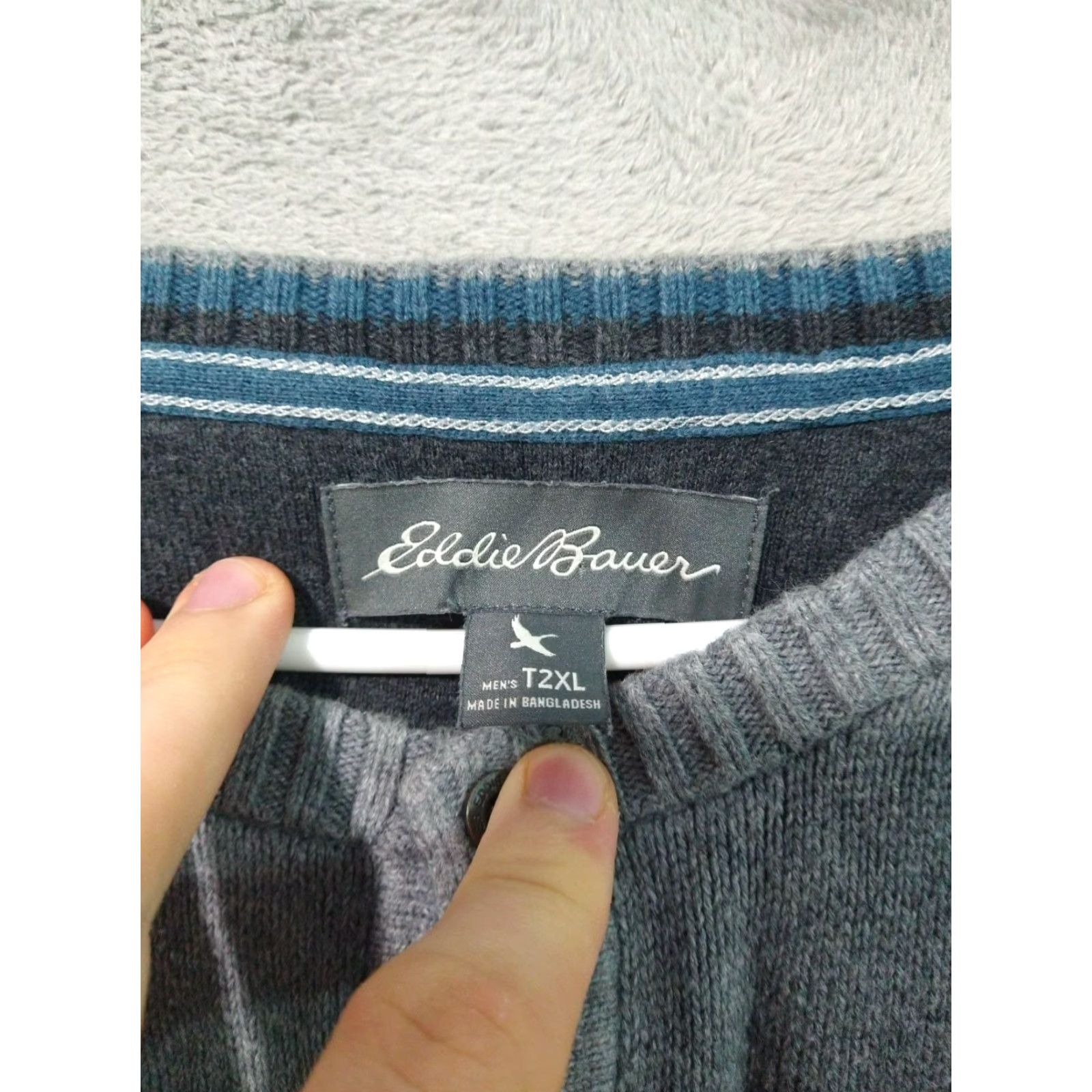 Eddie Bauer Eddie Bauer Sweater Mens 2XLT Gray Henley Pullover Long Sleeve Cotton Casual Size US XXL / EU 58 / 5 - 5 Thumbnail
