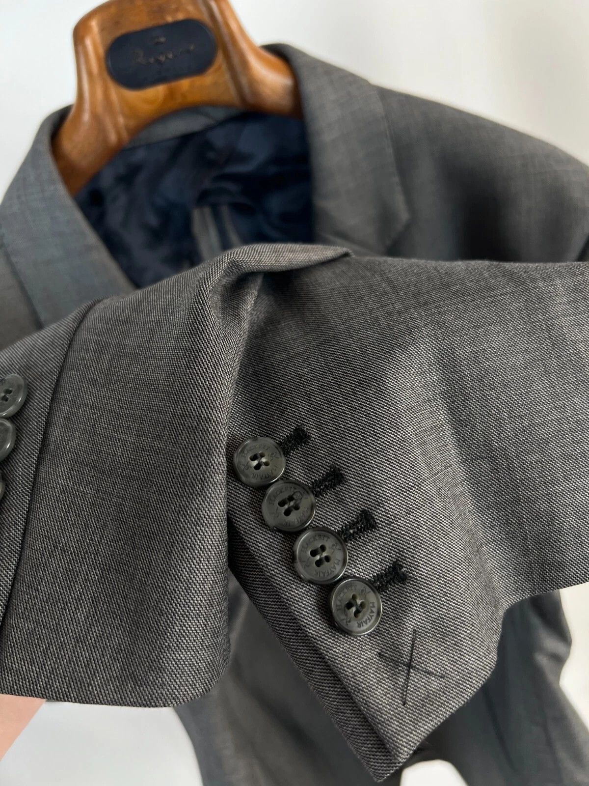 Hackett × Loro Piana Hackett Mayfair ing Loro Piana 120's Wool Grey Blazer Size 48R - 10 Thumbnail
