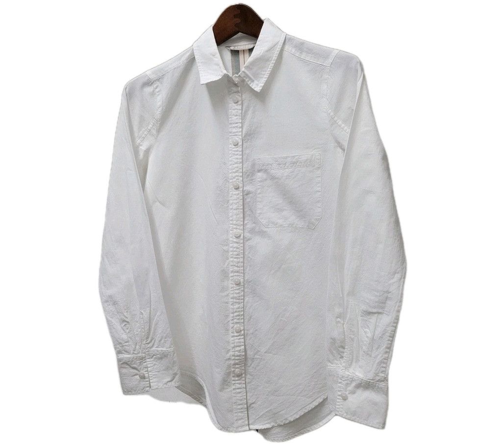 Athleta ATHLETA Marinwood White Button Up Back Stripe Long Size XS / US 0-2 / IT 36-38 - 3 Thumbnail